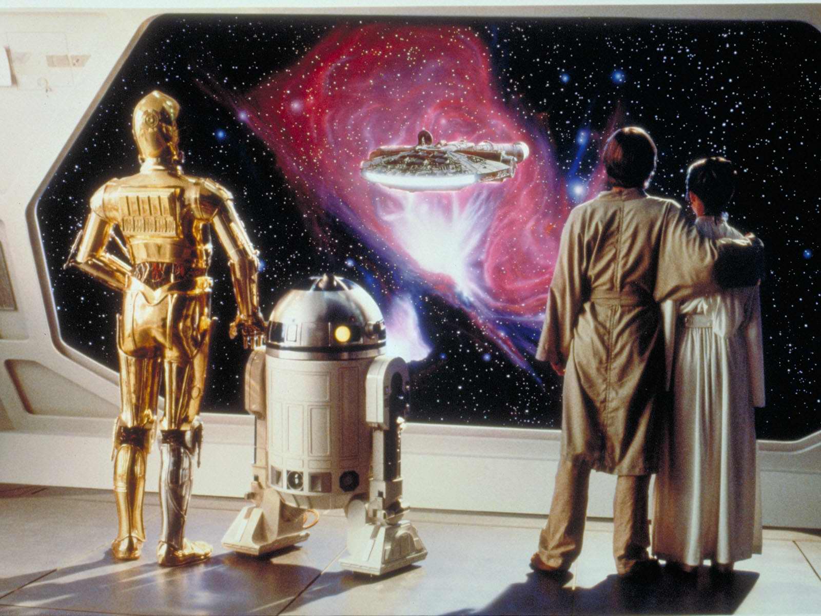 Laden Sie das Filme, R2 D2, Luke Skywalker, C 3Po, Leia Organa, Star Wars: Episode V Das Imperium Schlägt Zurück, Millennium Falke, Carrie Fisher, Markus Hamill-Bild kostenlos auf Ihren PC-Desktop herunter