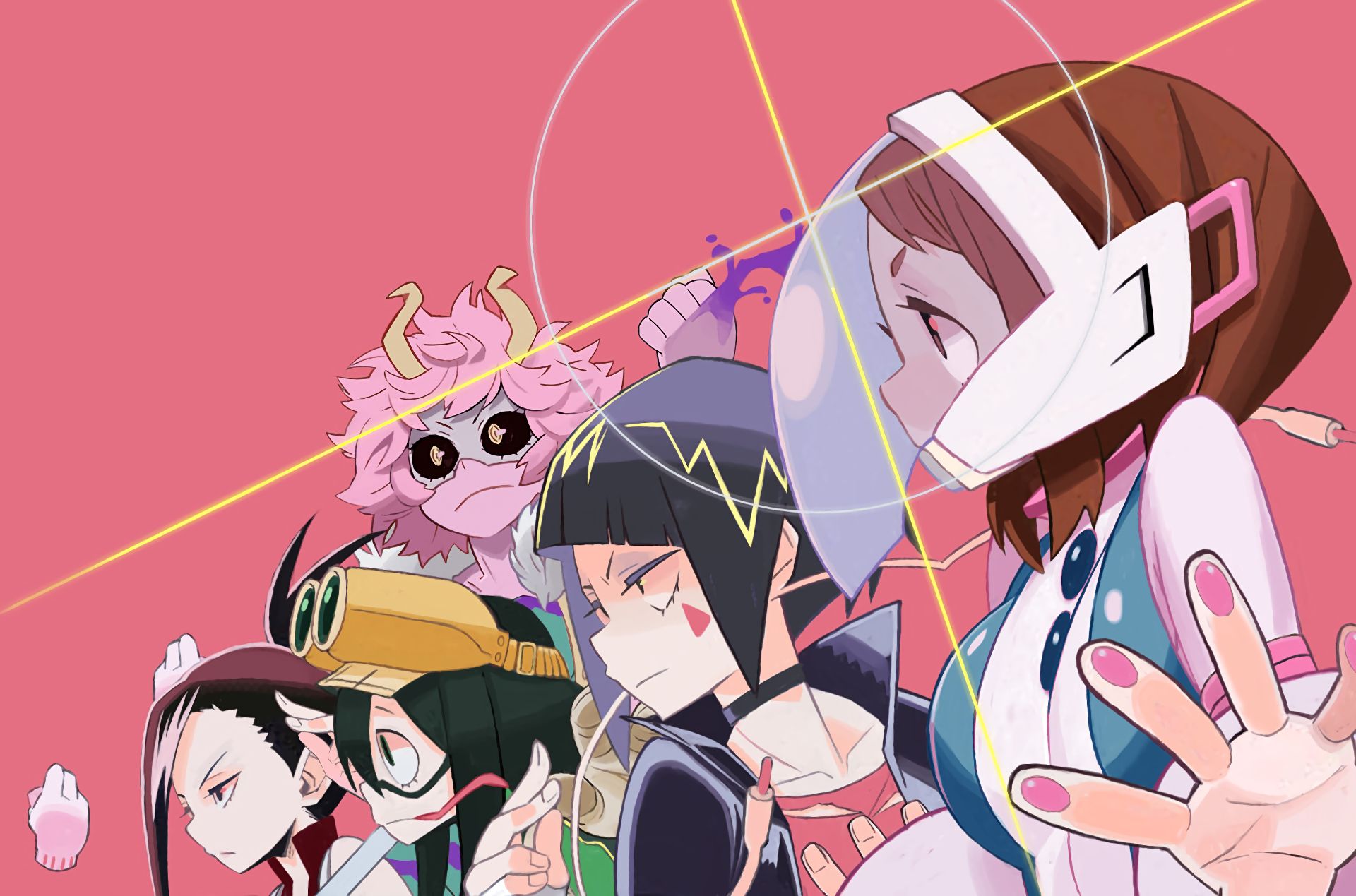 Laden Sie das Animes, Boku No Hero Academia, Ochaco Uraraka, Mina Ashido, Momo Yaoyorozu, Kyōka Jirō, Tsuyu Asui, Toru Hagakure-Bild kostenlos auf Ihren PC-Desktop herunter