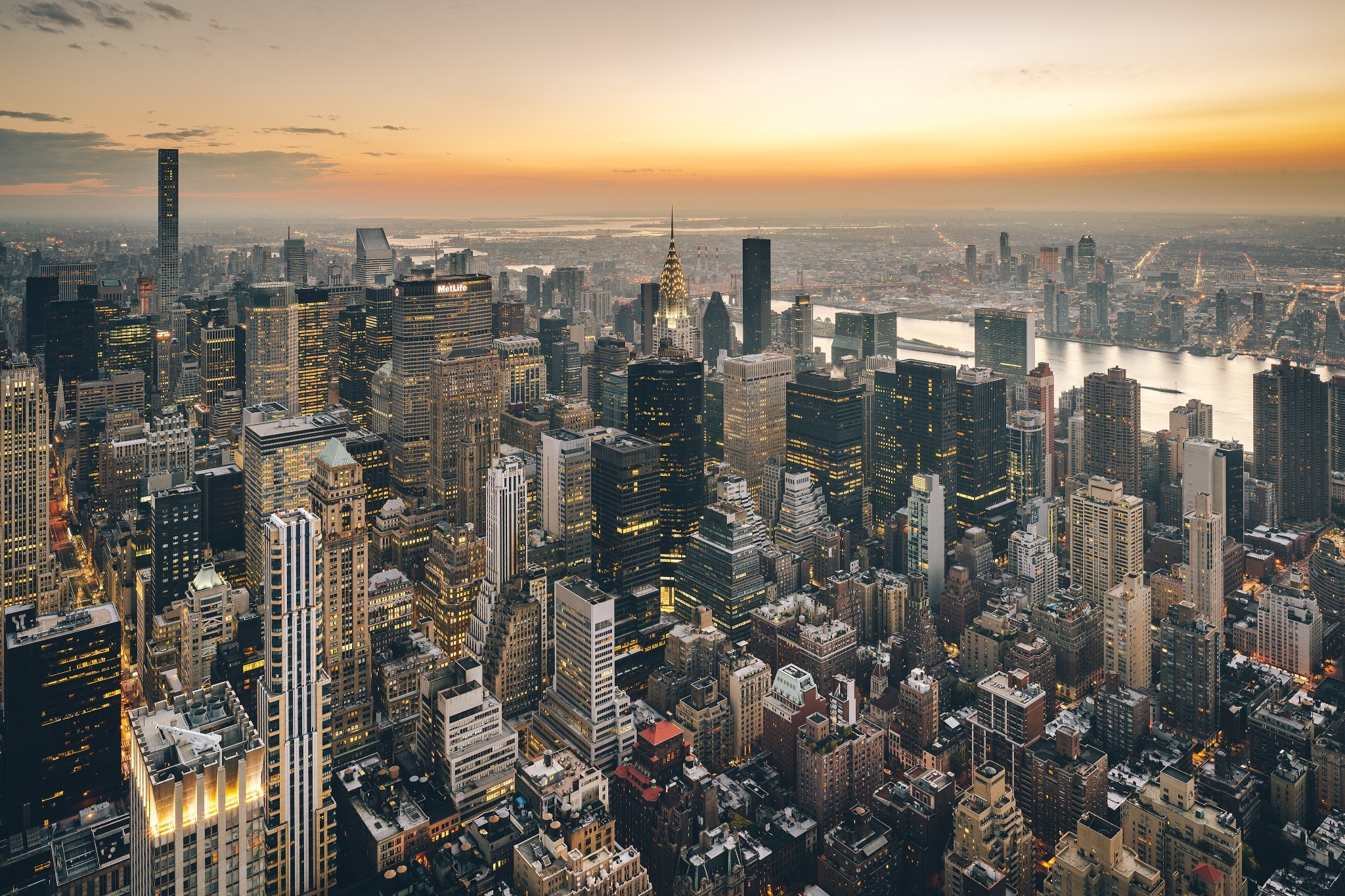Free download wallpaper Cities, Usa, City, Skyscraper, Building, Horizon, Cityscape, New York, Aerial, Man Made on your PC desktop