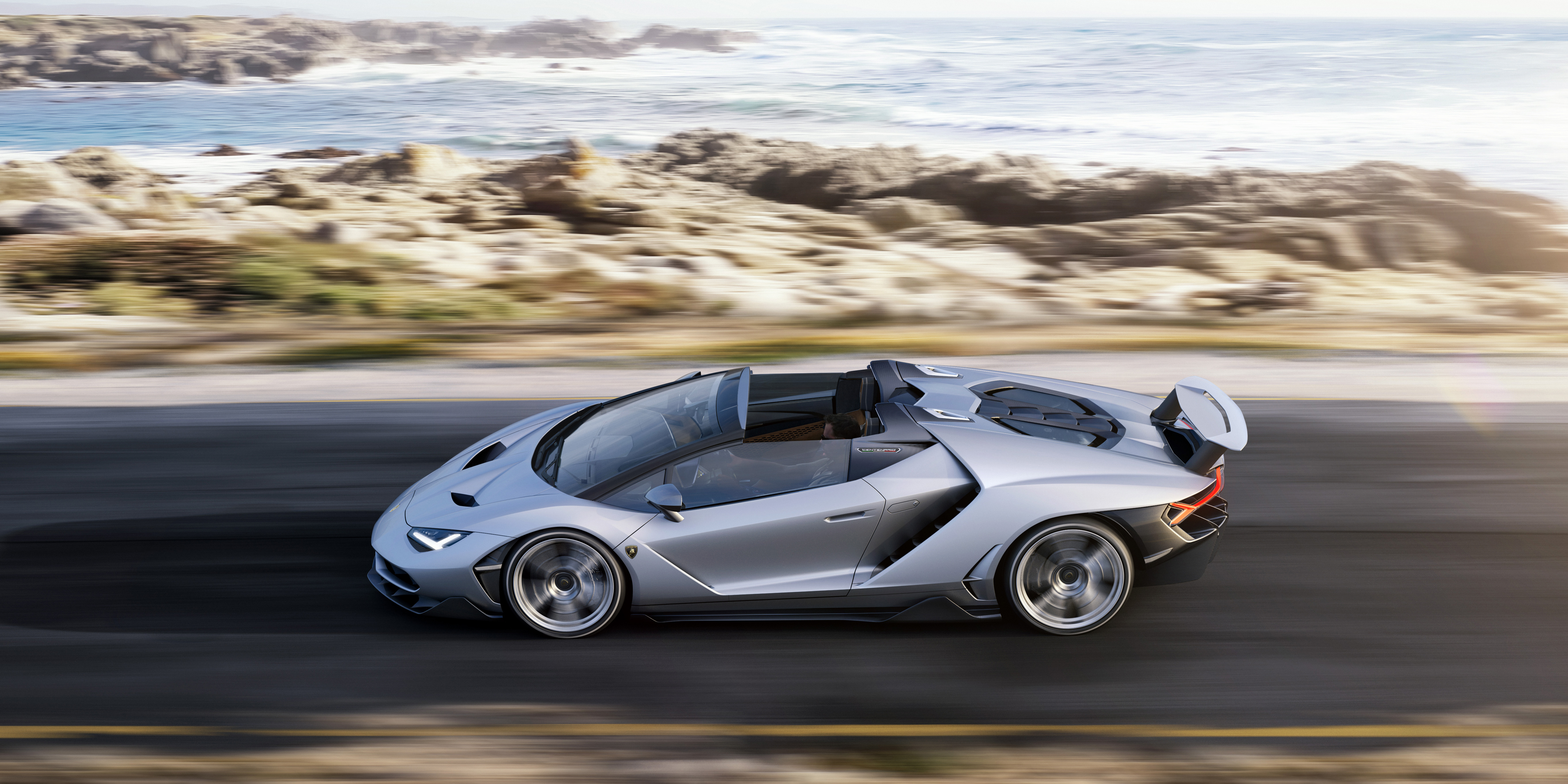 Laden Sie das Lamborghini, Autos, Supersportwagen, Lamborghini Centenario, Fahrzeuge, Silbernes Auto-Bild kostenlos auf Ihren PC-Desktop herunter