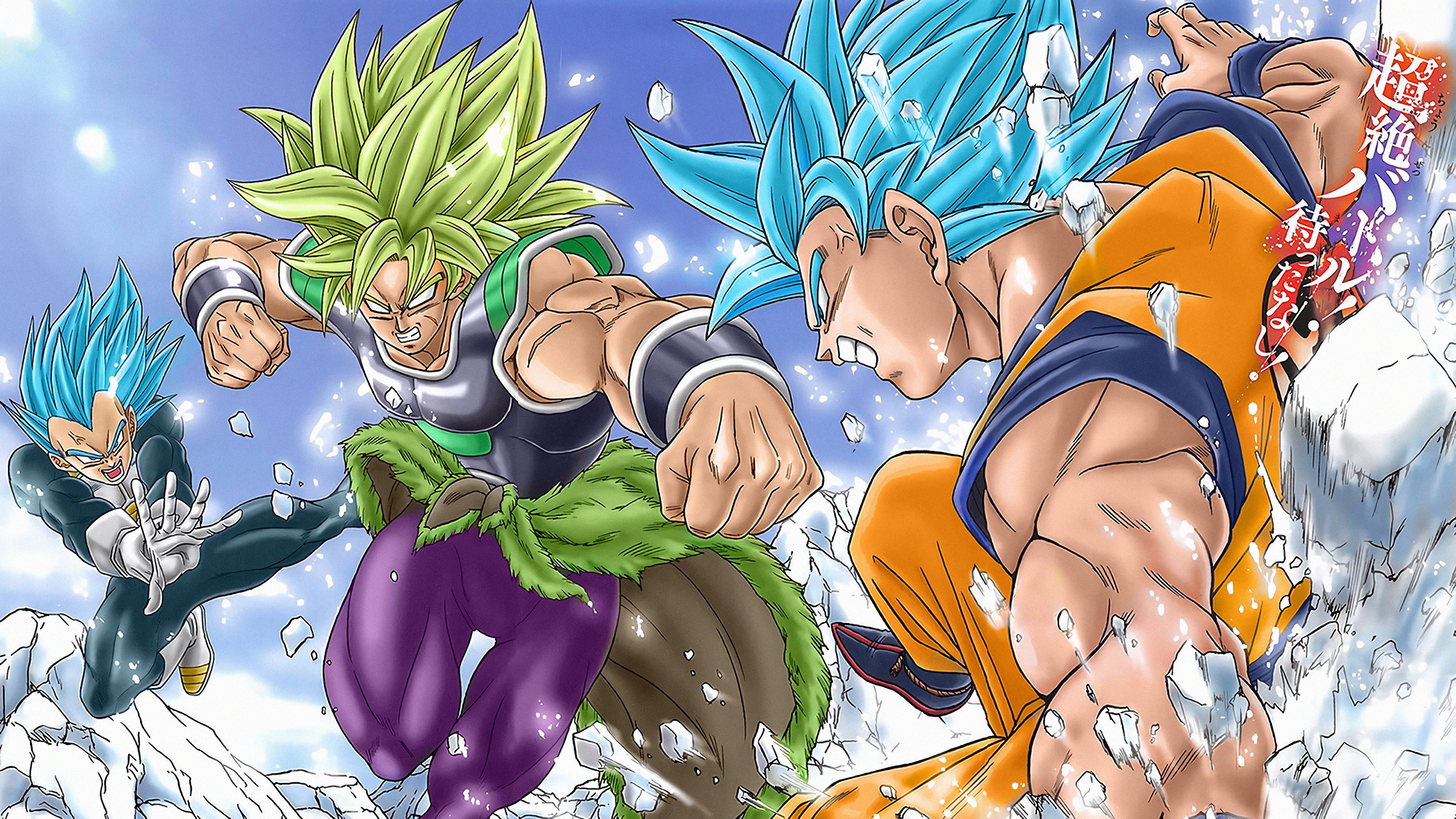 Baixar papel de parede para celular de Anime, Goku, Vegeta (Dragon Ball), Broly (Dragon Ball), Super Saiyajin Azul, Dragon Ball Super: Broly, Super Saiyajin Verde gratuito.