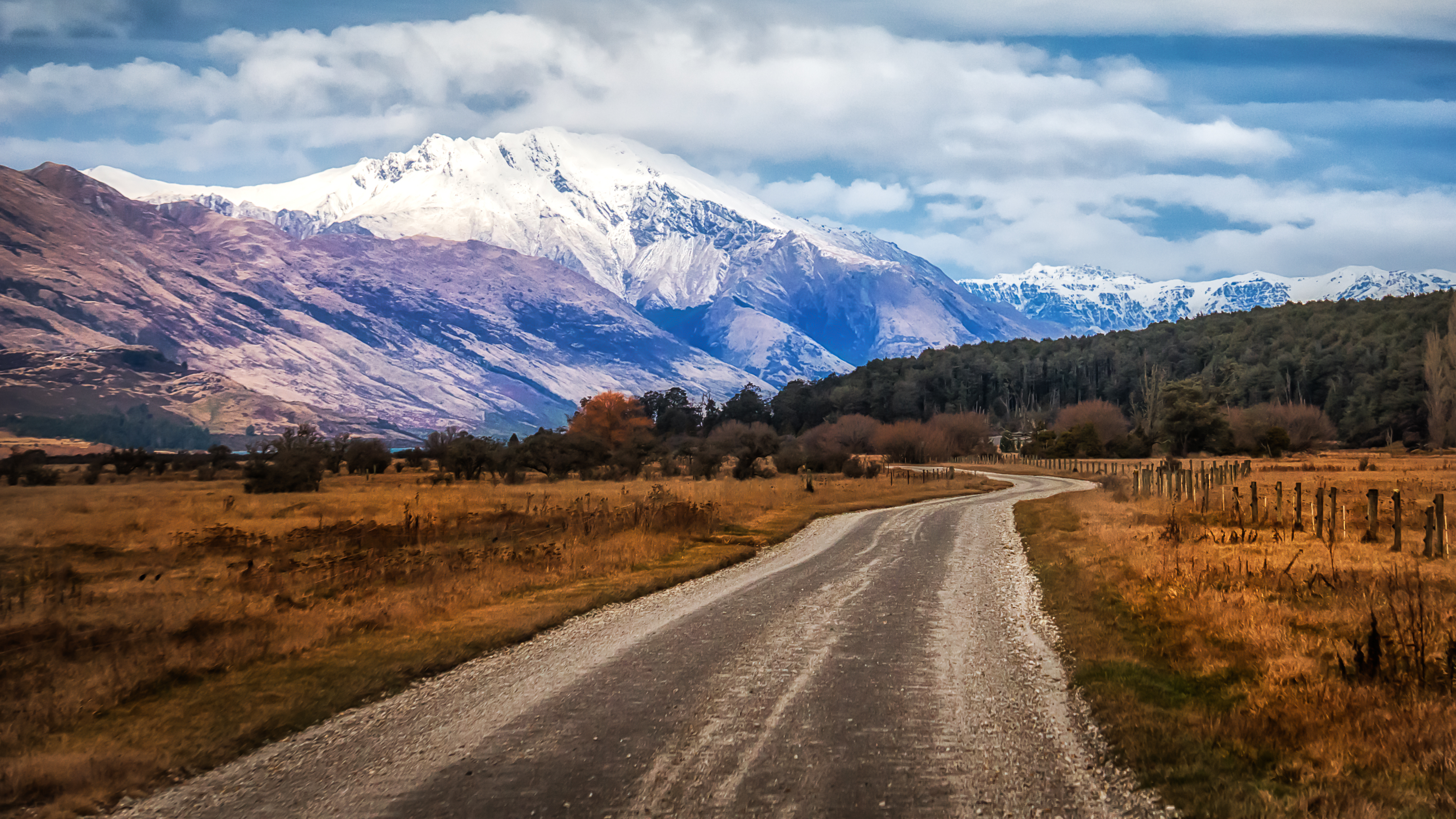 Téléchargez des papiers peints mobile Nature, Glenorchy, Glenorchy |, Nouvelle Zélande, Montagnes, Route, Les Champs gratuitement.