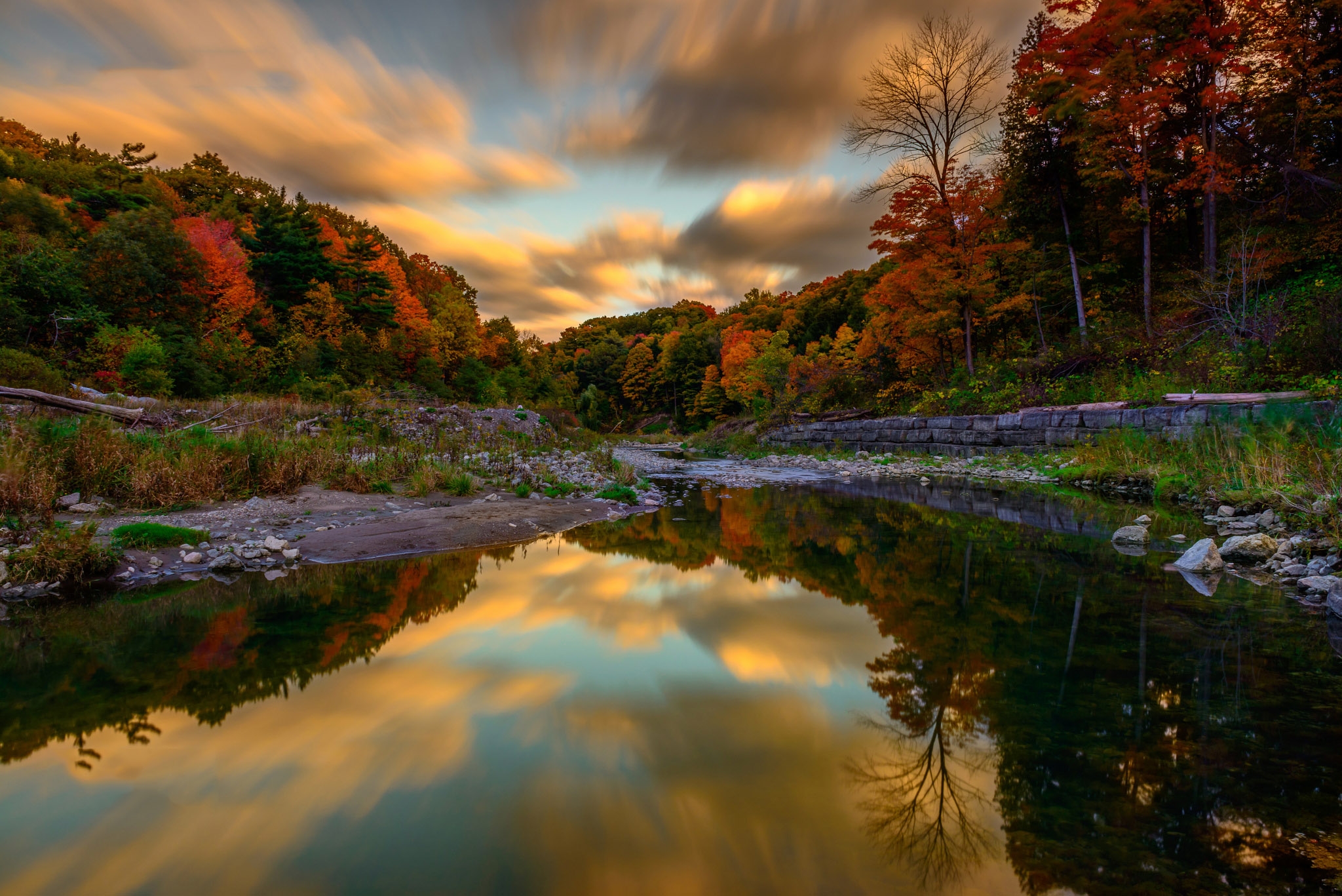 Laden Sie das Herbst, Wald, Baum, Fluss, Erde/natur-Bild kostenlos auf Ihren PC-Desktop herunter