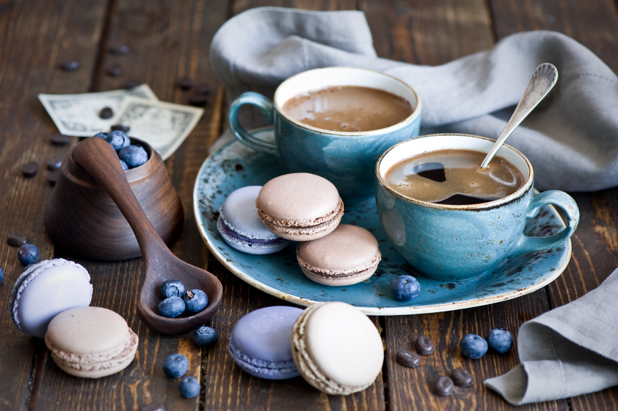 Download mobile wallpaper Food, Coffee, Still Life, Cup, Macaron for free.
