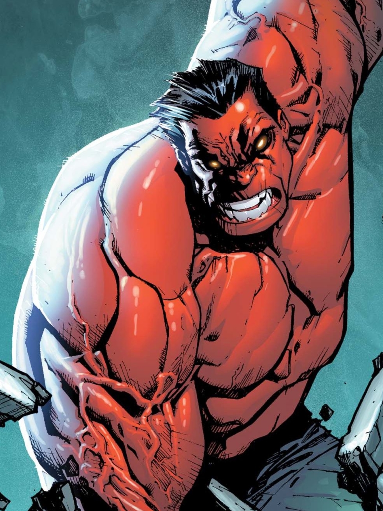 Handy-Wallpaper Comics, Roter Hulk kostenlos herunterladen.