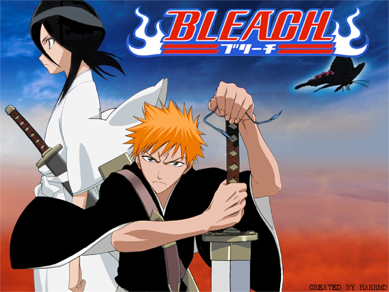 Download mobile wallpaper Anime, Bleach, Rukia Kuchiki, Ichigo Kurosaki for free.