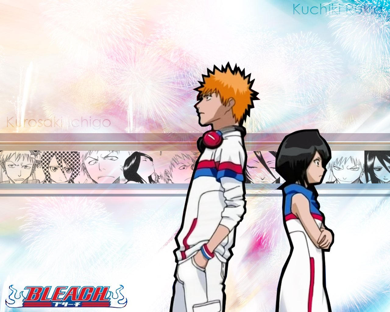 Handy-Wallpaper Bleach, Rukia Kuchiki, Animes, Ichigo Kurosaki kostenlos herunterladen.