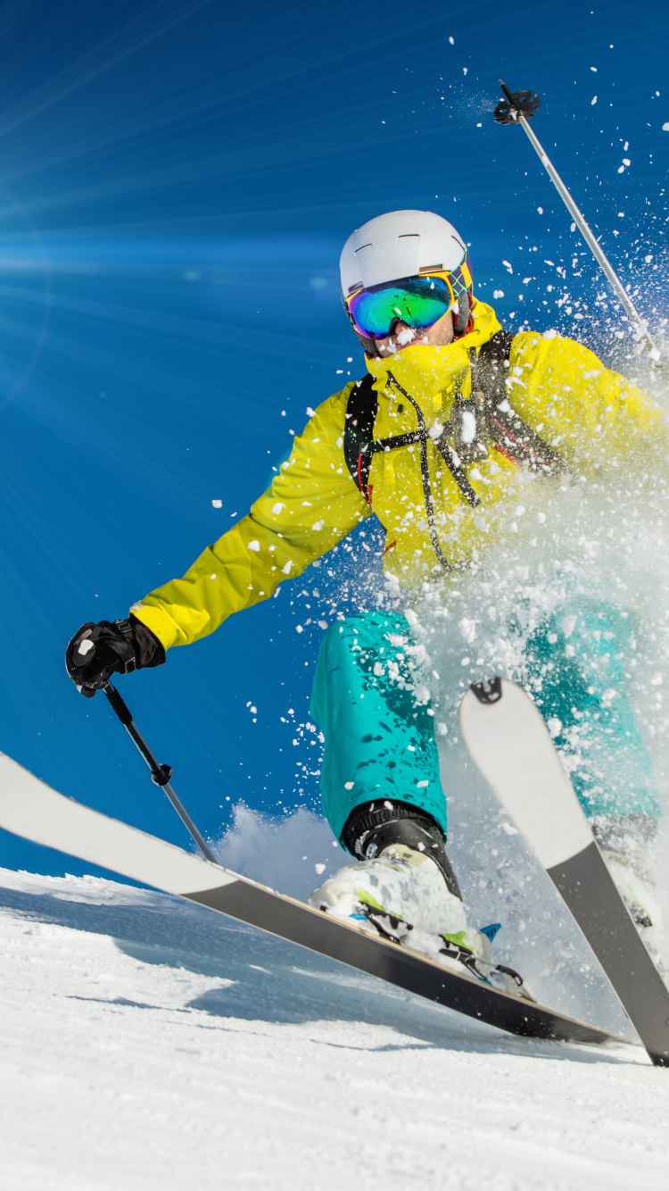 Descarga gratuita de fondo de pantalla para móvil de Invierno, Nieve, Esquí, Deporte.