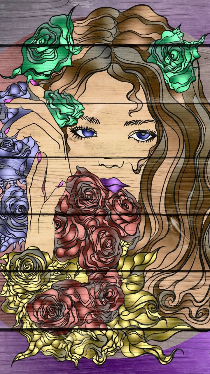 無料モバイル壁紙花, 芸術的, 描く, 女性をダウンロードします。
