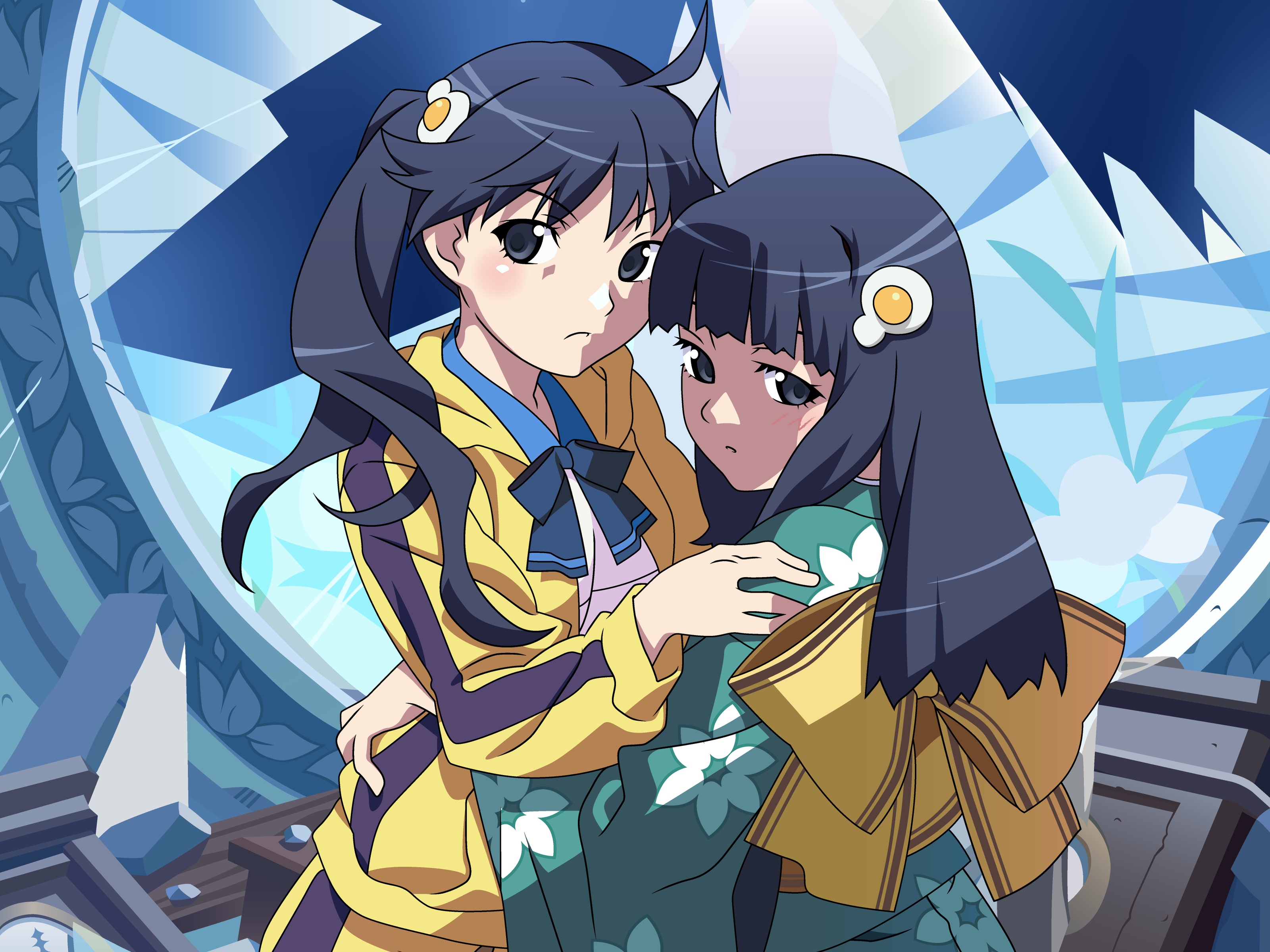 Download mobile wallpaper Anime, Monogatari (Series), Karen Araragi, Tsukihi Araragi for free.