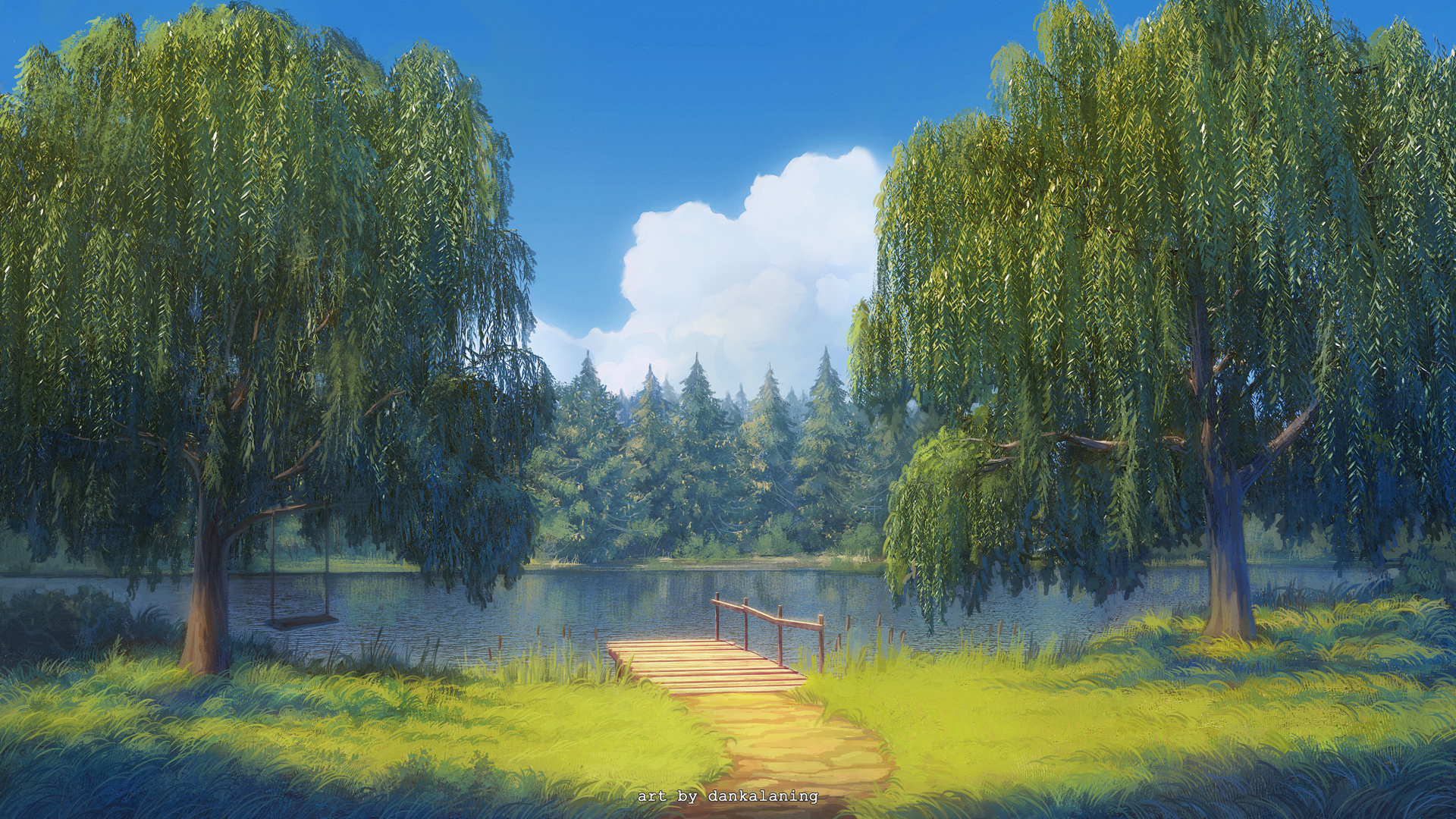 Download mobile wallpaper Landscape, Anime for free.