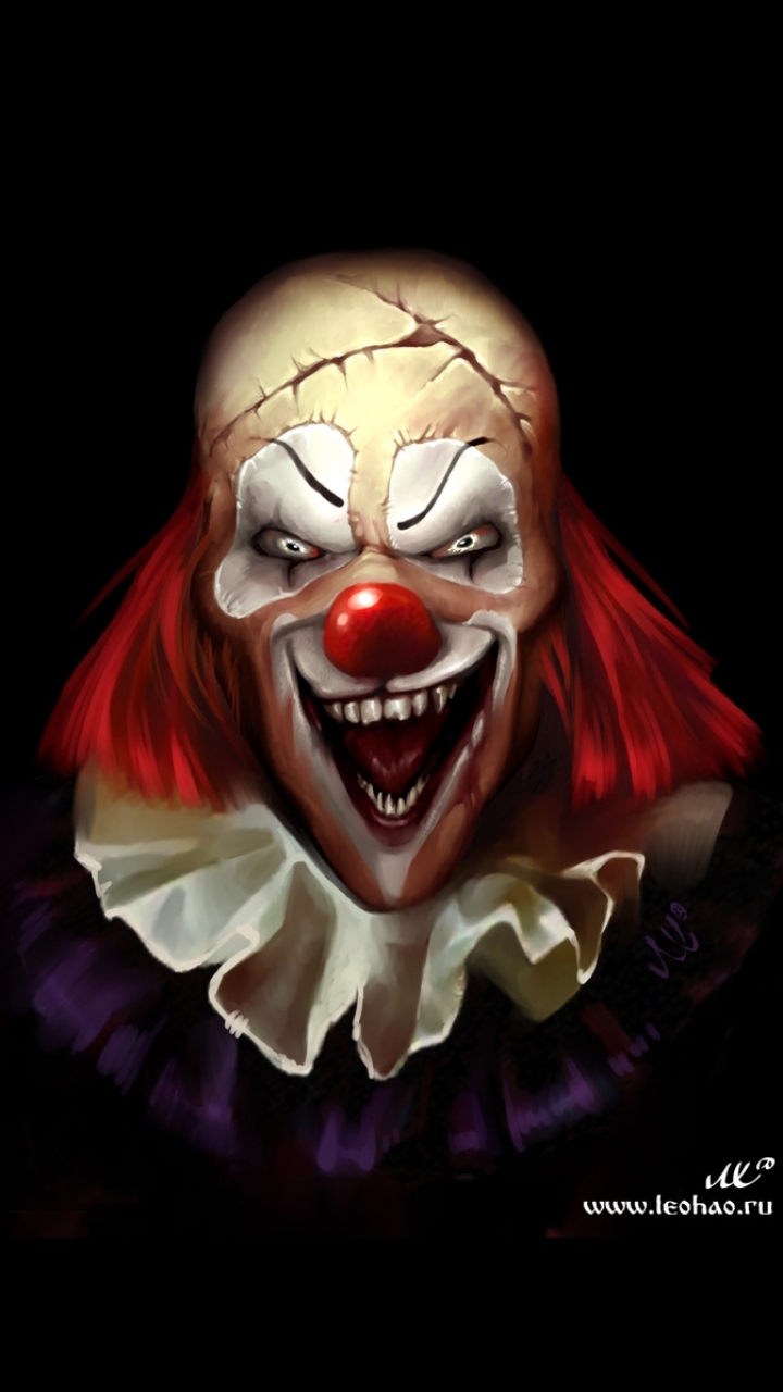 Download mobile wallpaper Dark, Clown for free.