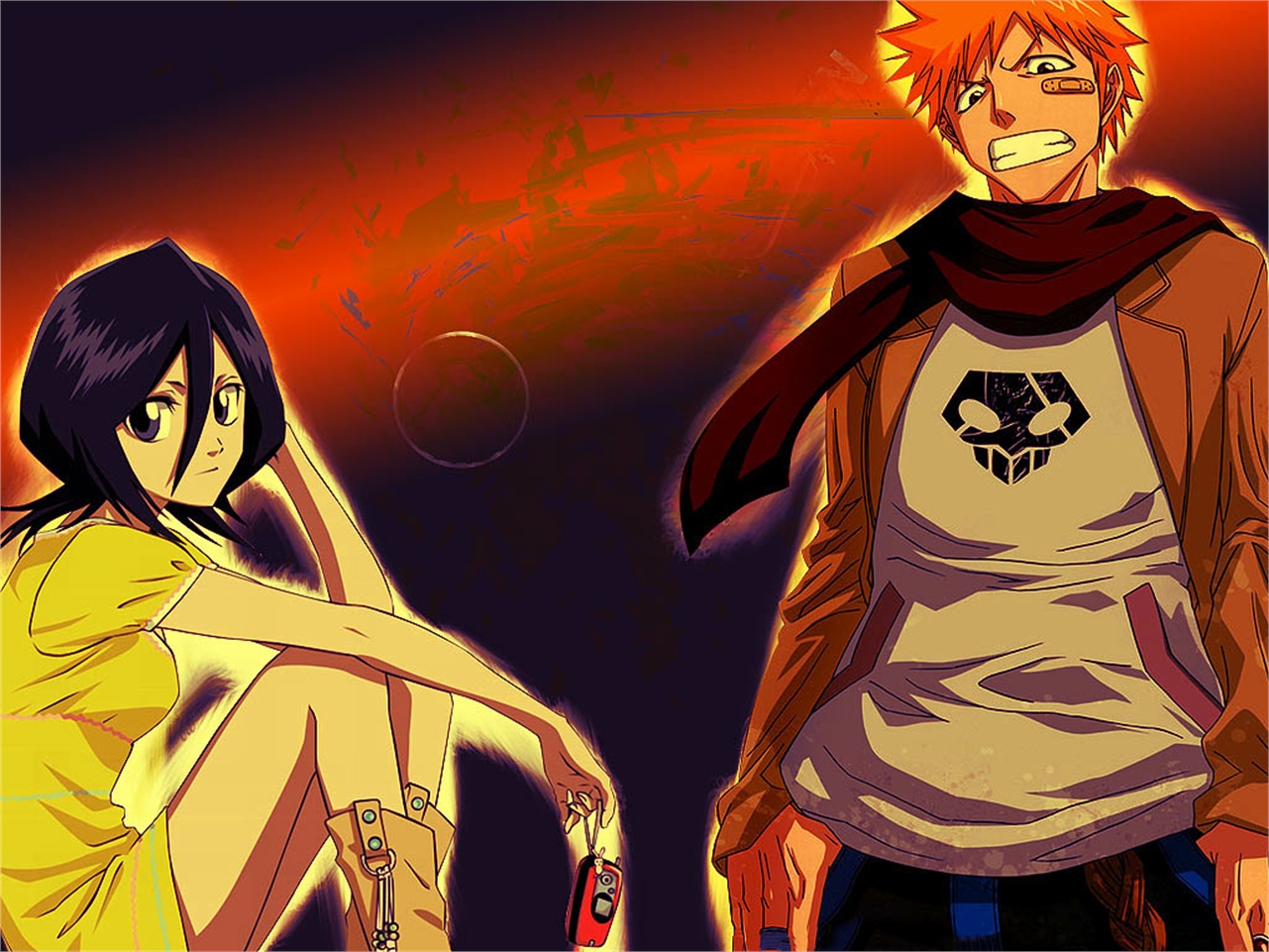 Download mobile wallpaper Anime, Bleach, Rukia Kuchiki, Ichigo Kurosaki for free.