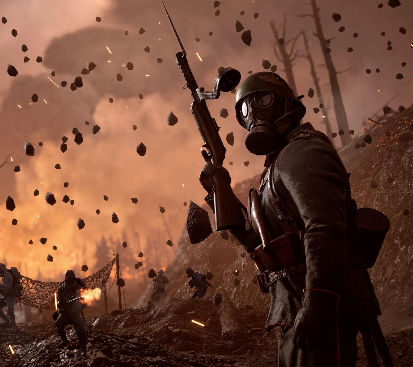 Laden Sie das Schlachtfeld, Gasmaske, Schlacht, Soldat, Computerspiele, Gas Masken, Battlefield 1-Bild kostenlos auf Ihren PC-Desktop herunter
