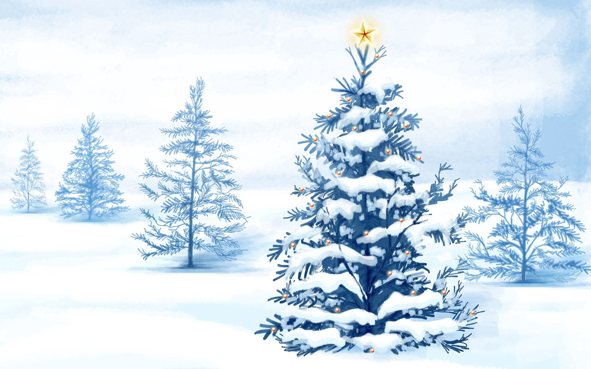 Download mobile wallpaper Snow, Fir, Spruce, Star, Vector for free.