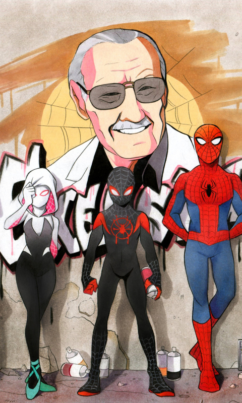 Handy-Wallpaper Filme, Spider Man, Meilen Morales, Stan Lee, Spider Gwen, Spinnenschinken, Spider Man: A New Universe, Peni Parker kostenlos herunterladen.