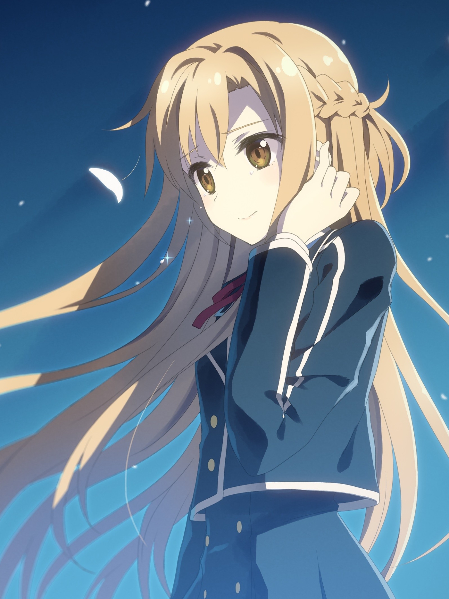 Laden Sie das Blond, Blondinen, Schuluniform, Animes, Lange Haare, Asuna Yuuki, Sword Art Online, Schwertkunst Online Ii-Bild kostenlos auf Ihren PC-Desktop herunter