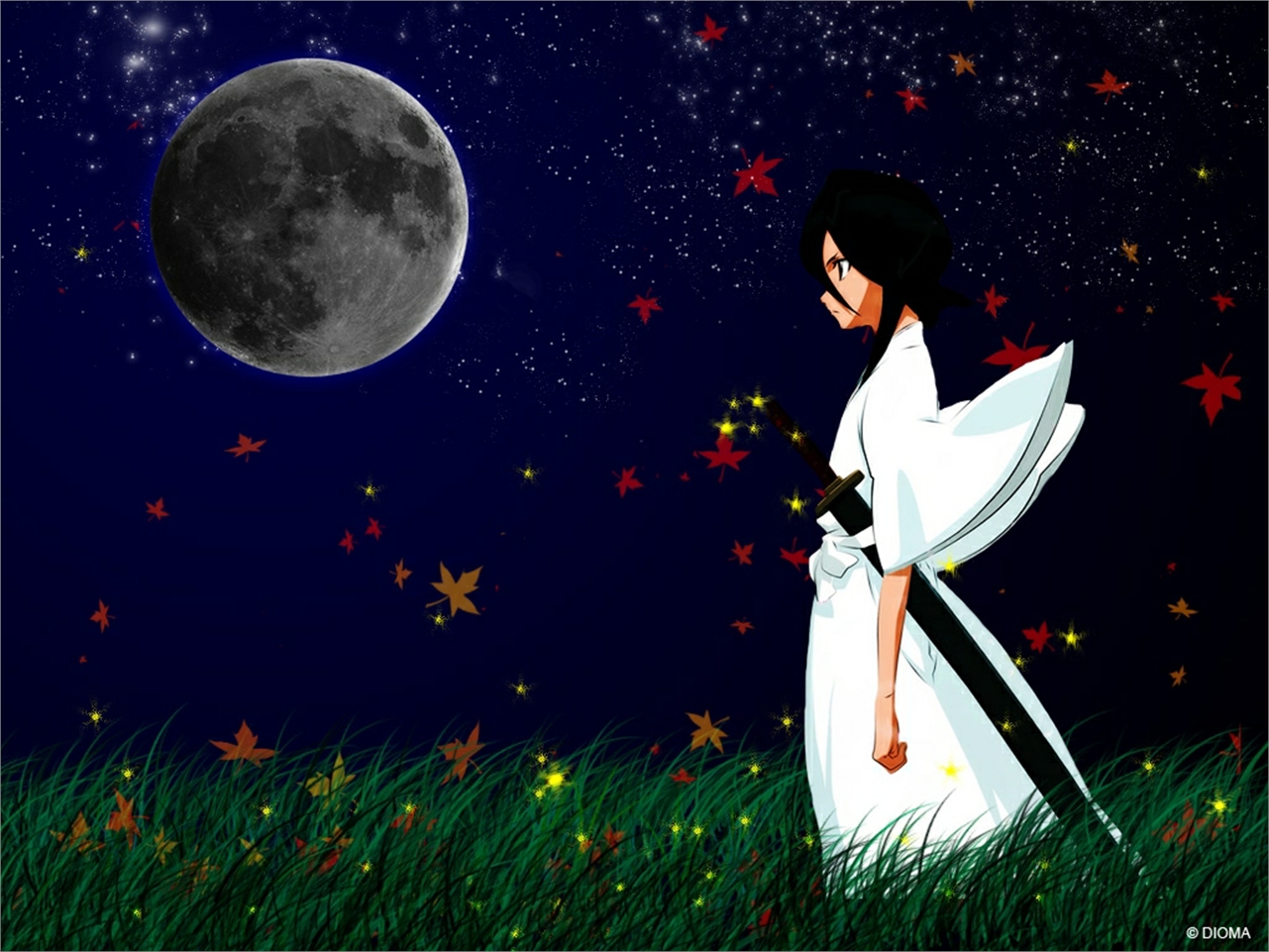 Handy-Wallpaper Bleach, Rukia Kuchiki, Animes kostenlos herunterladen.