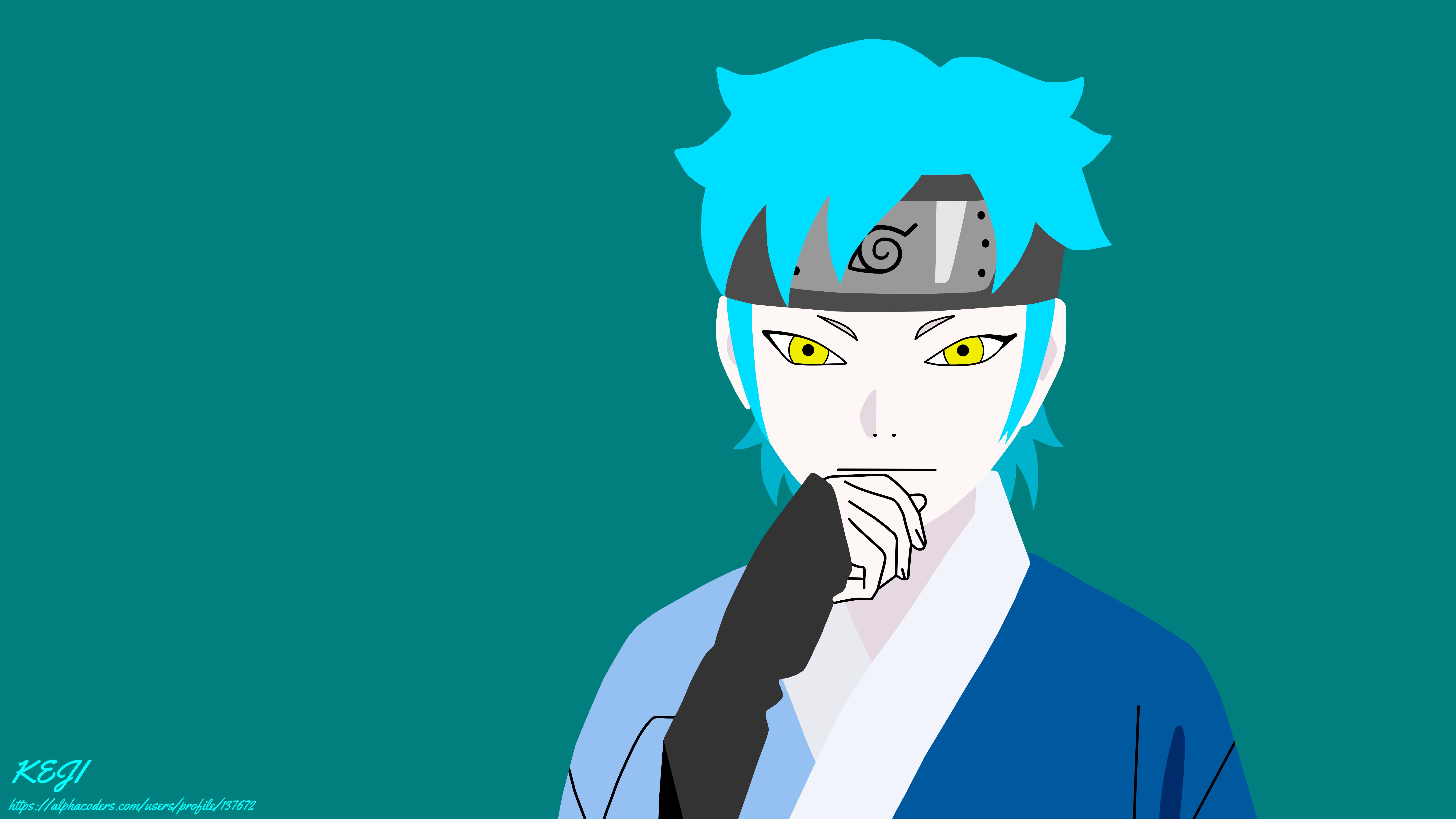 Baixe gratuitamente a imagem Anime, Naruto, Olhos Amarelos, Minimalista, Cabelo Azul, Mitsuki (Naruto), Boruto, Boruto: Naruto Next Generations na área de trabalho do seu PC