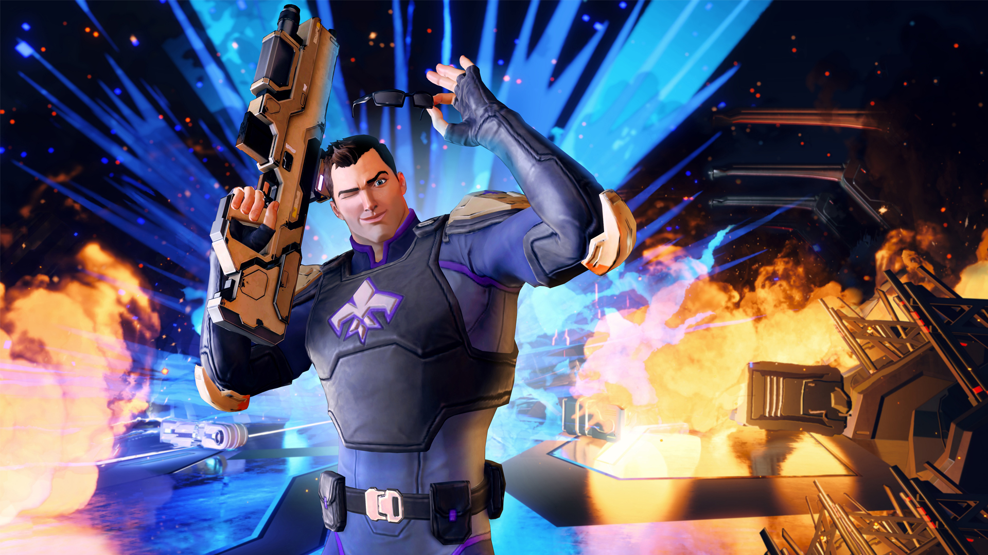 792839 descargar fondo de pantalla videojuego, agents of mayhem: protectores de pantalla e imágenes gratis