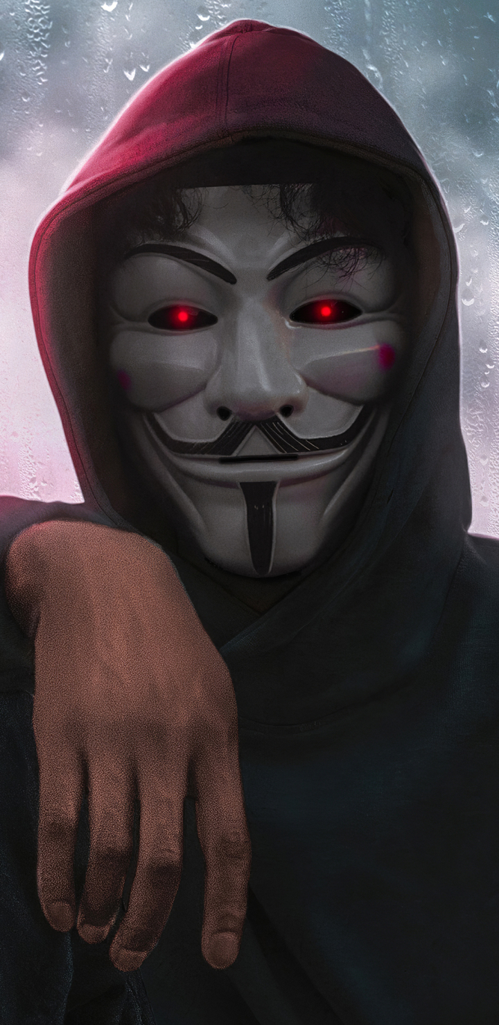 Download mobile wallpaper Mask, Technology, Anonymous, Hood for free.