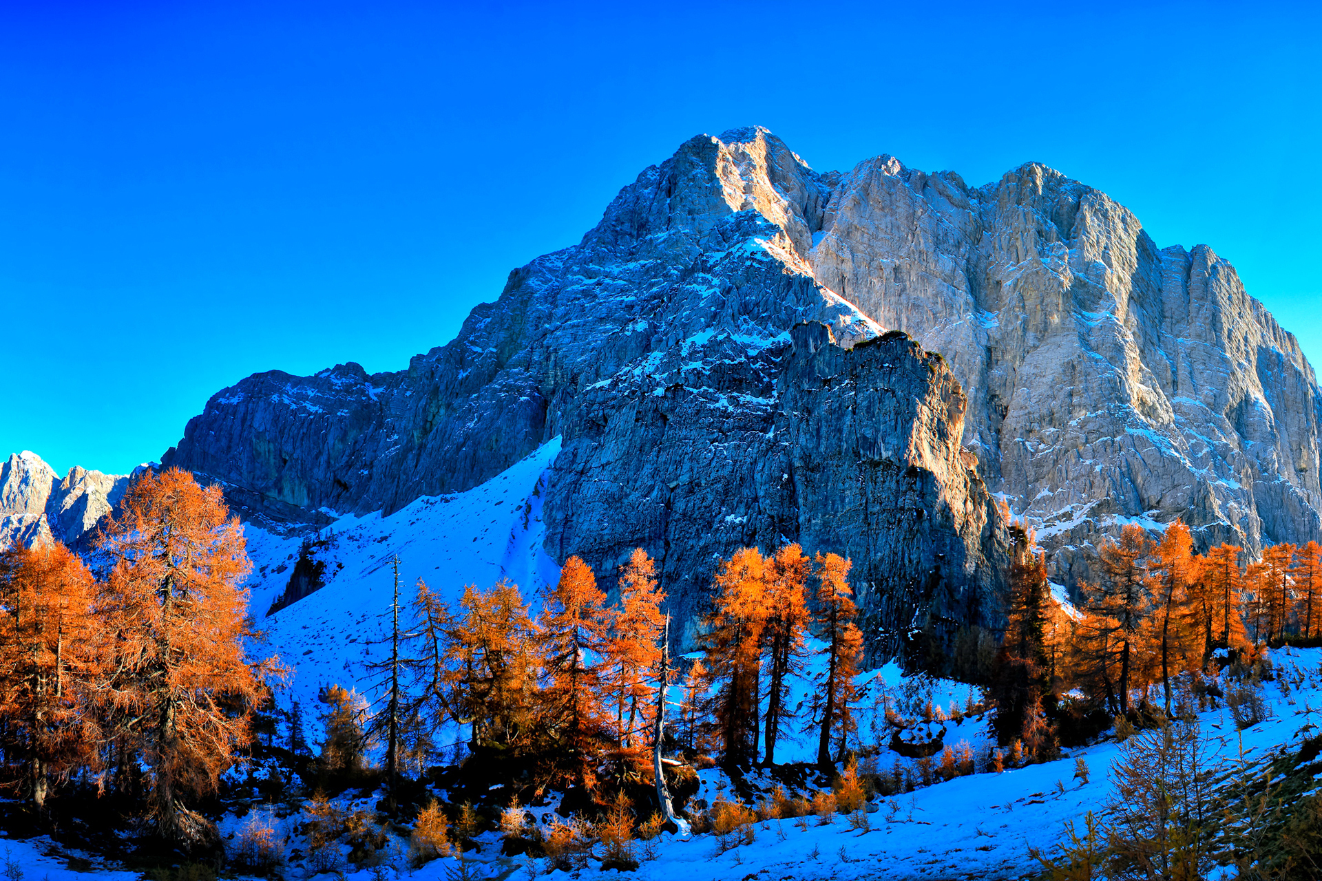 58411 descargar fondo de pantalla naturaleza, cielo, montañas, nieve, paisaje de montaña, kranjska gora, eslovenia: protectores de pantalla e imágenes gratis