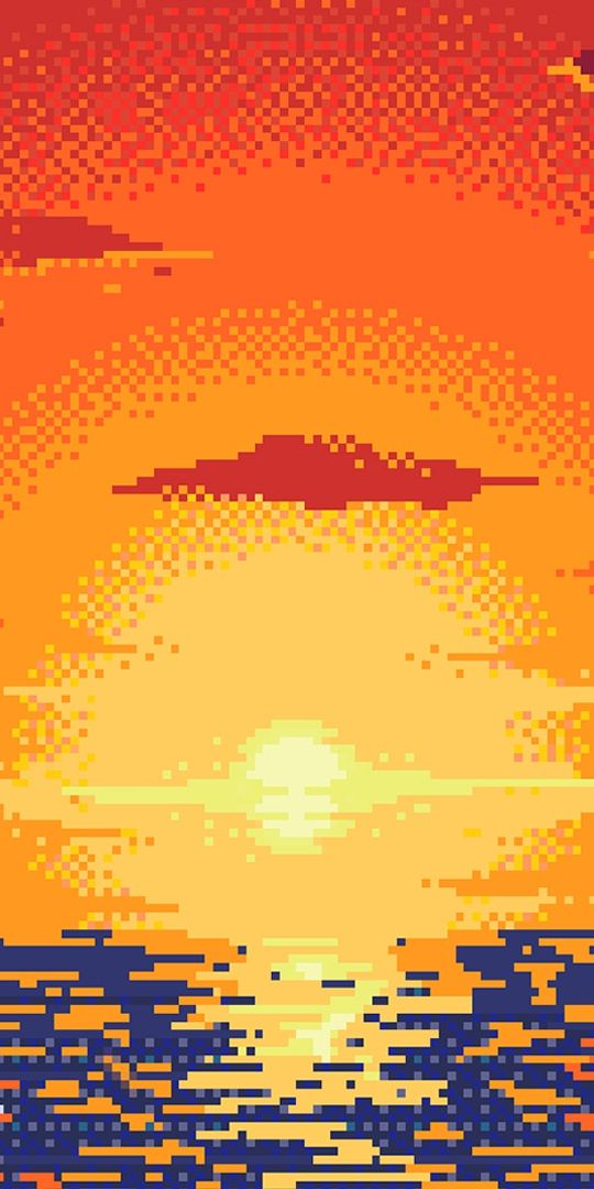 Phone wallpaper: Pixel Art, Artistic, Boat, Ocean, Sunset 893112
