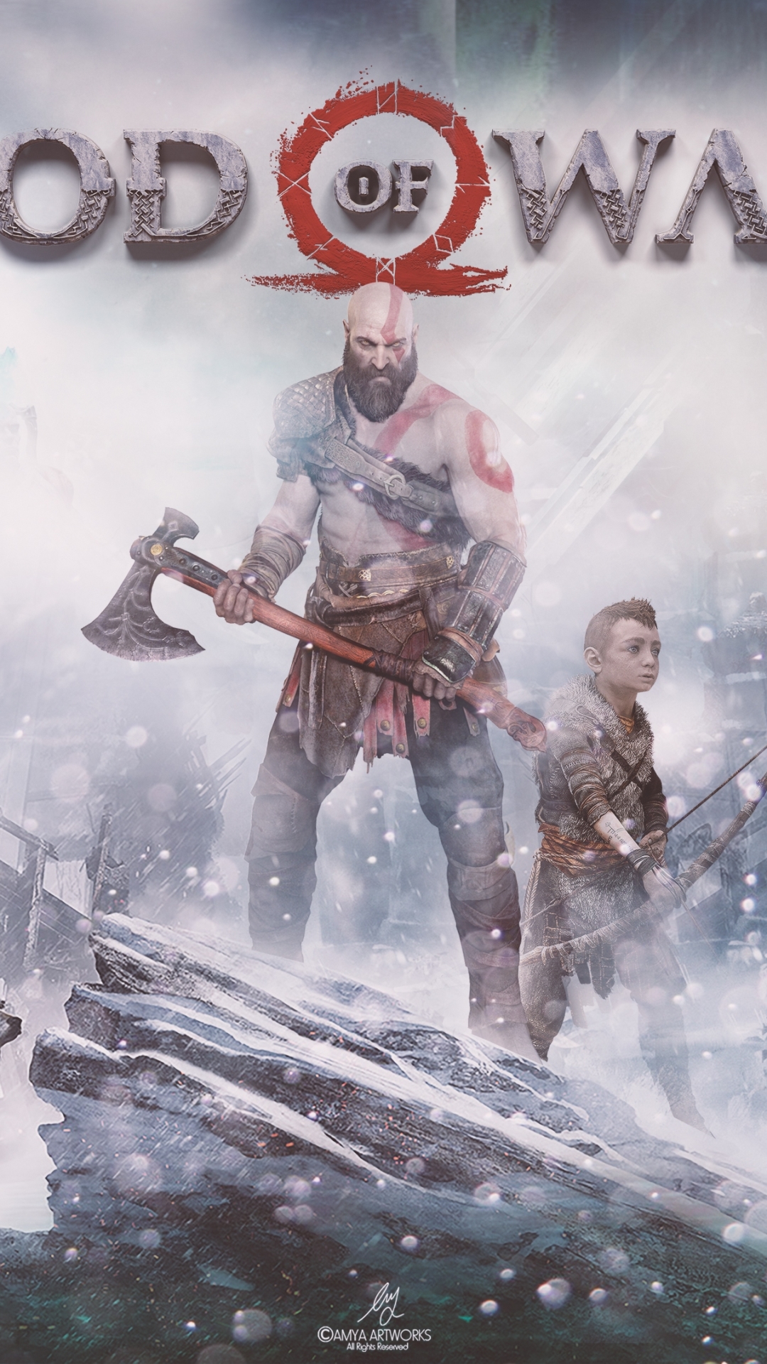 Handy-Wallpaper God Of War, Axt, Computerspiele, Kratos (Gott Des Krieges), Atreus (Gott Des Krieges), Gott Des Krieges (2018) kostenlos herunterladen.