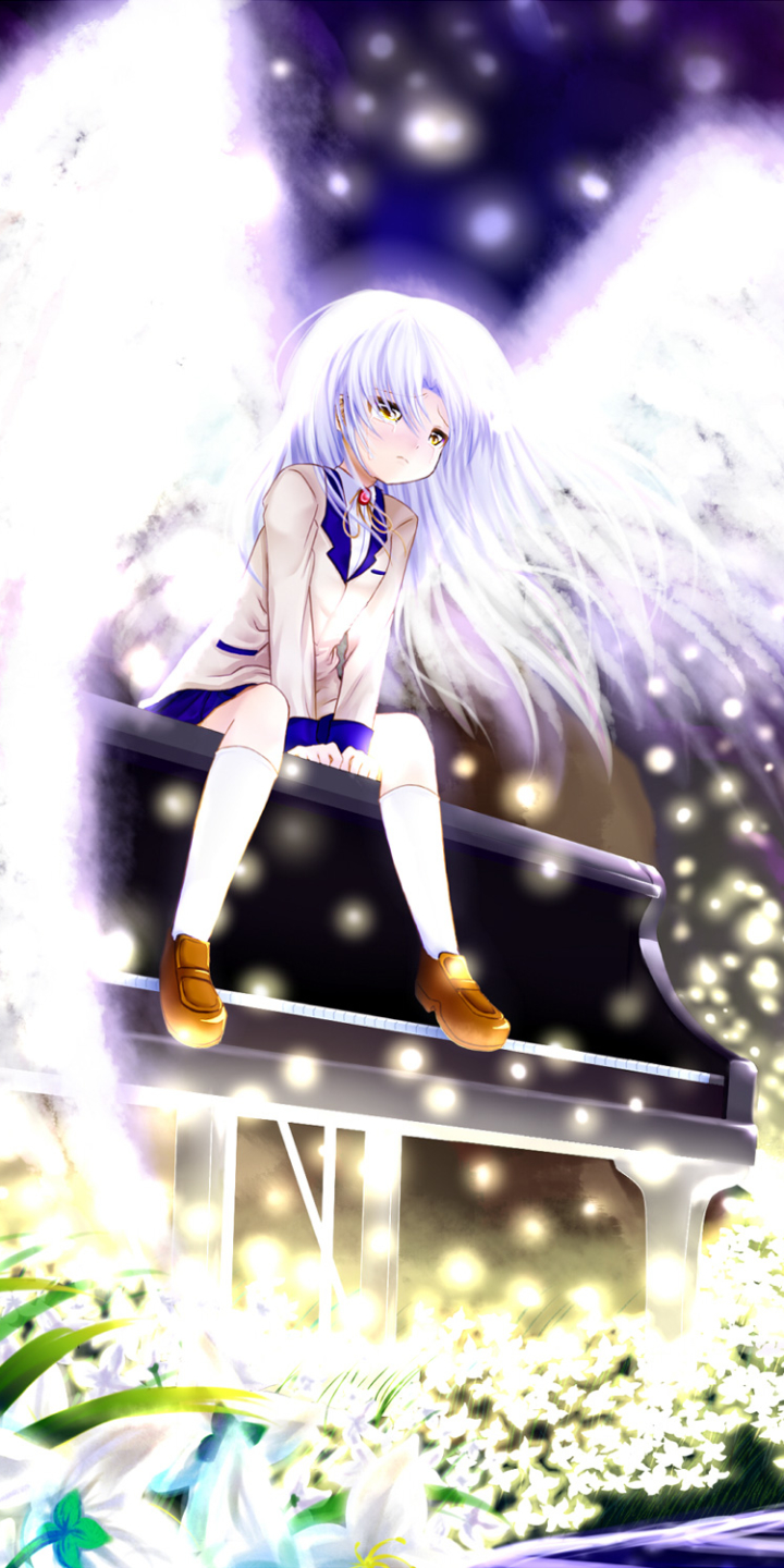 Download mobile wallpaper Anime, Piano, Wings, Angel, Angel Beats!, Kanade Tachibana for free.