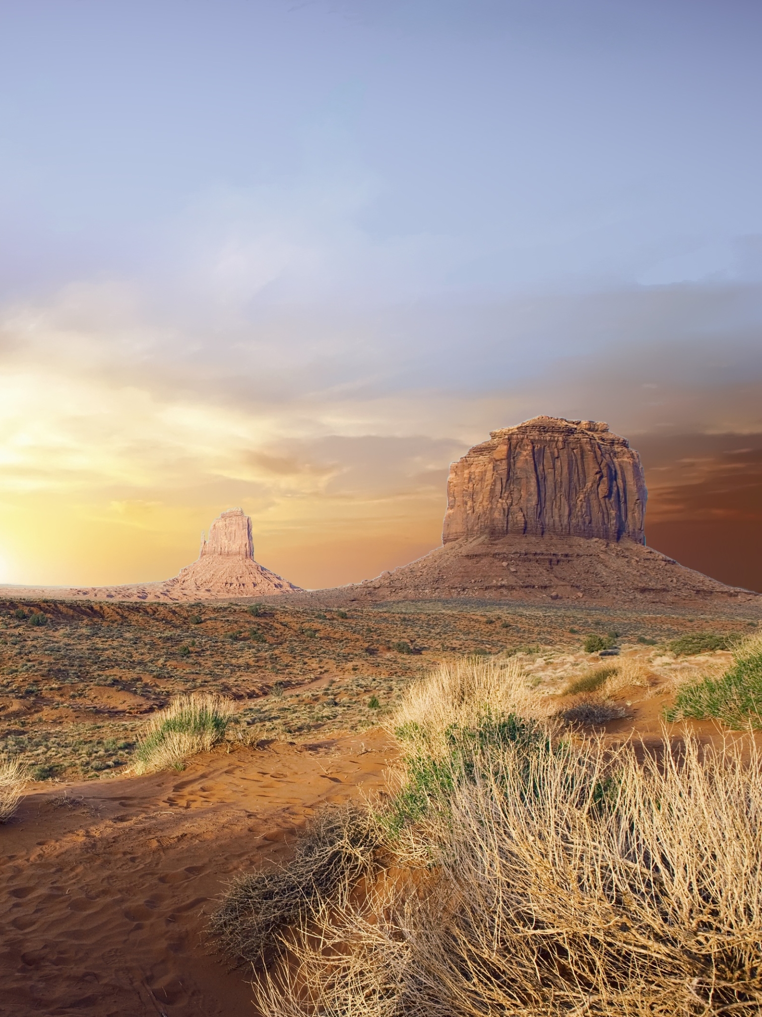 Download mobile wallpaper Nature, Desert, Usa, Sunrise, Earth, Monument Valley for free.
