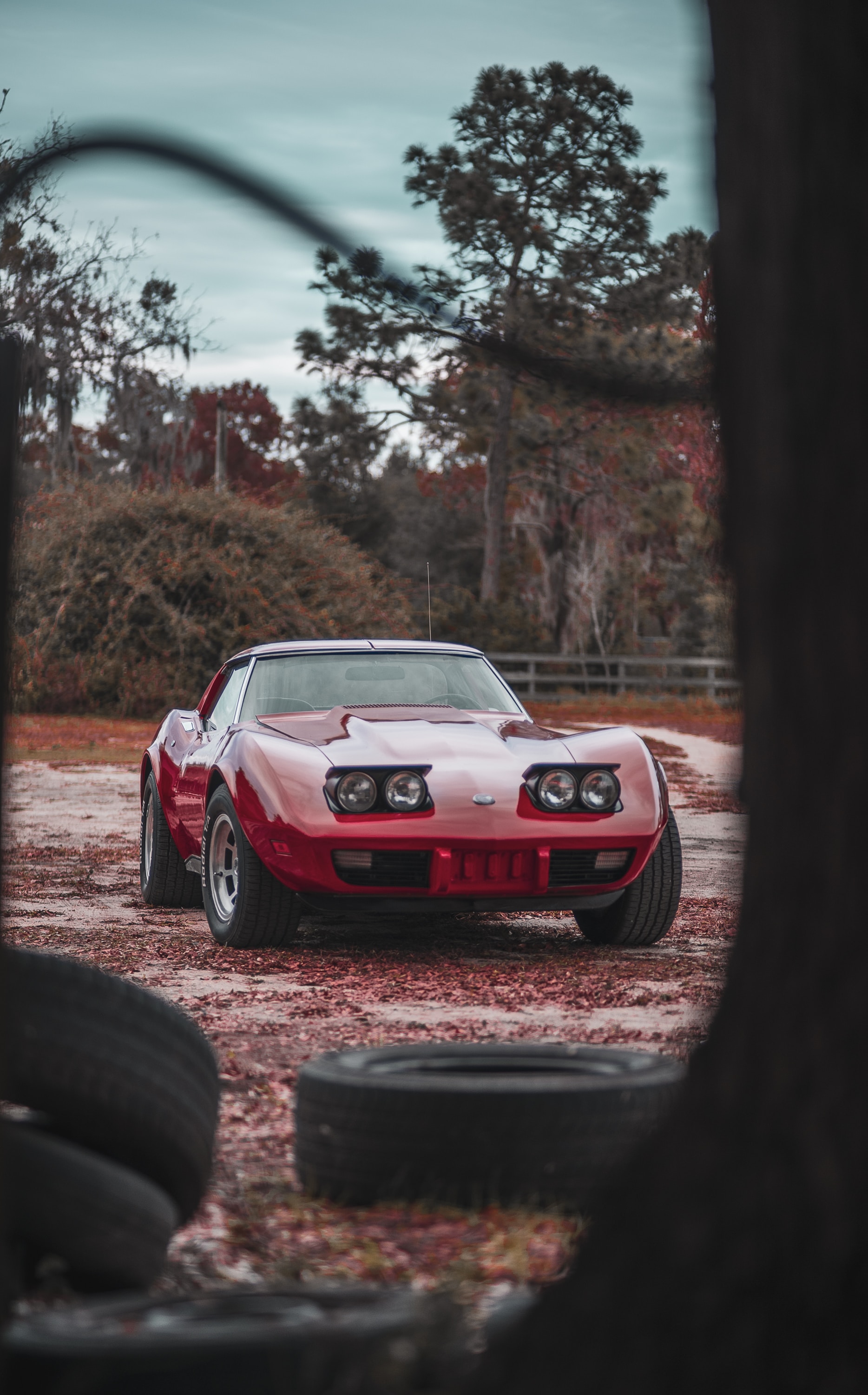 classic, chevrolet corvette, front view, car, cars