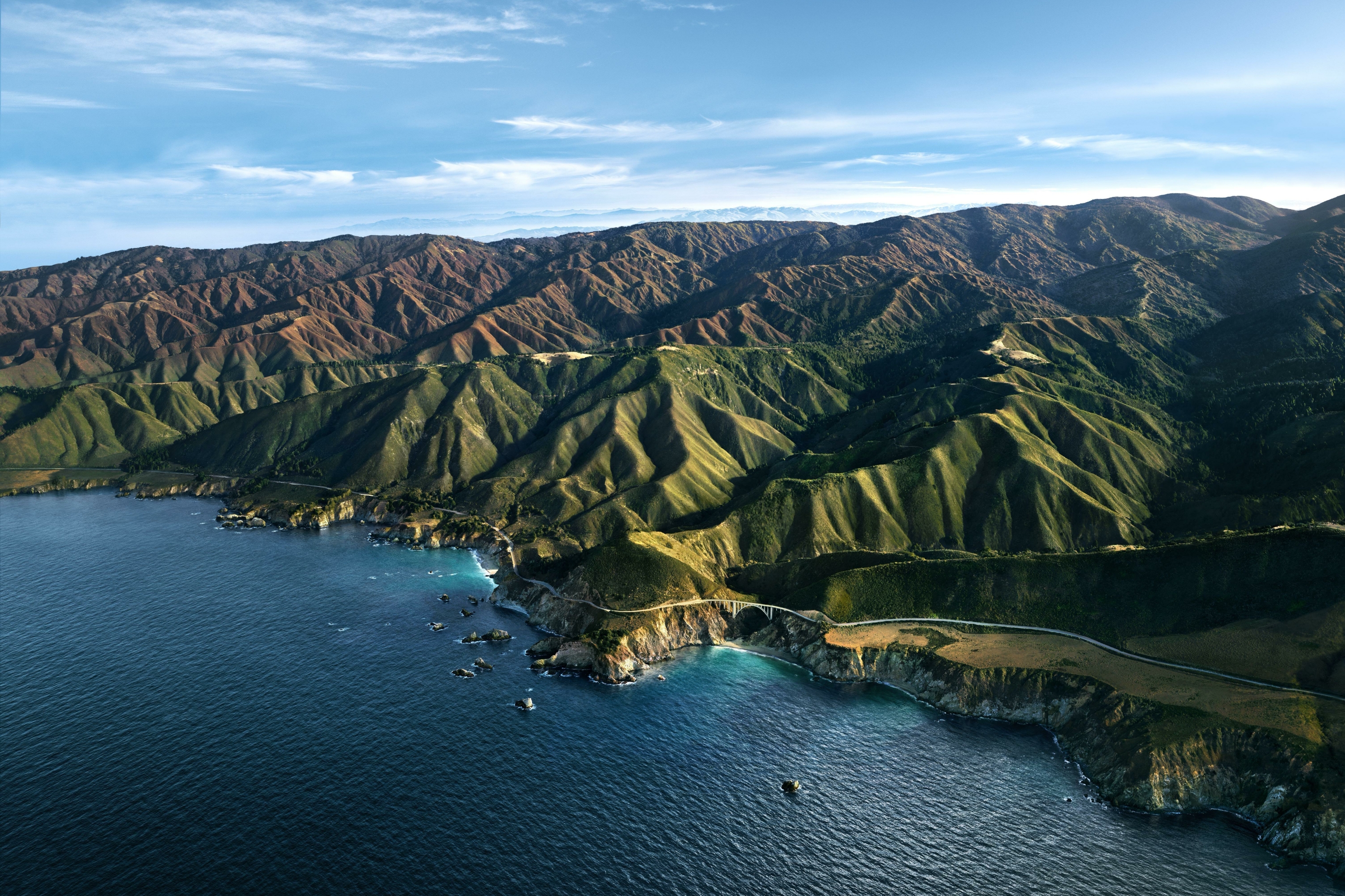 Laden Sie das Landschaft, Berg, Küste, Gebirge, Antenne, Big Sur, Erde/natur, Luftbildfotografie-Bild kostenlos auf Ihren PC-Desktop herunter