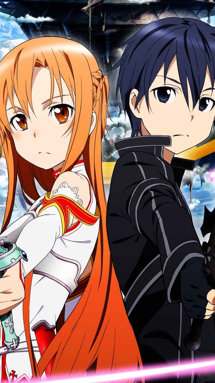 Descarga gratuita de fondo de pantalla para móvil de Sword Art Online, Animado, Asuna Yuuki, Kirito (Arte De Espada En Línea), Kazuto Kirigaya.