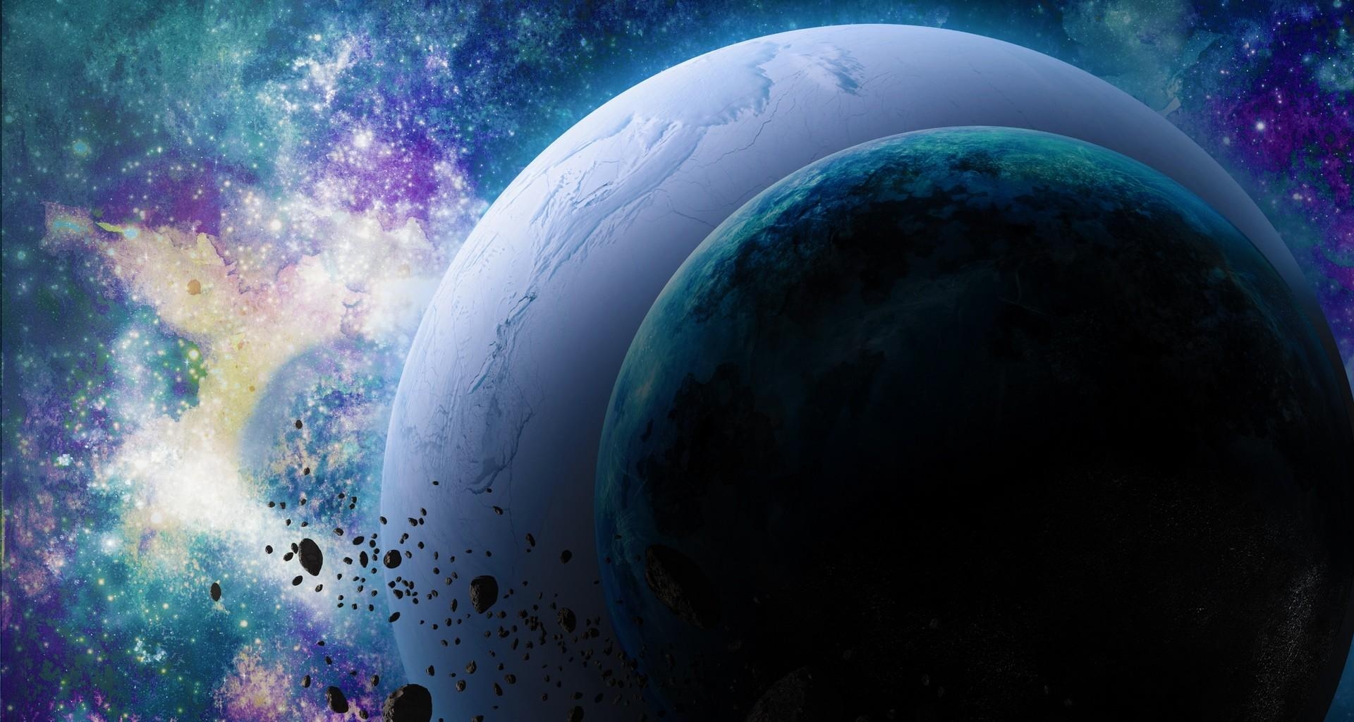 151515 Hintergrundbild herunterladen planets, universum, sterne, scheinen, licht, universe, asteroiden - Bildschirmschoner und Bilder kostenlos