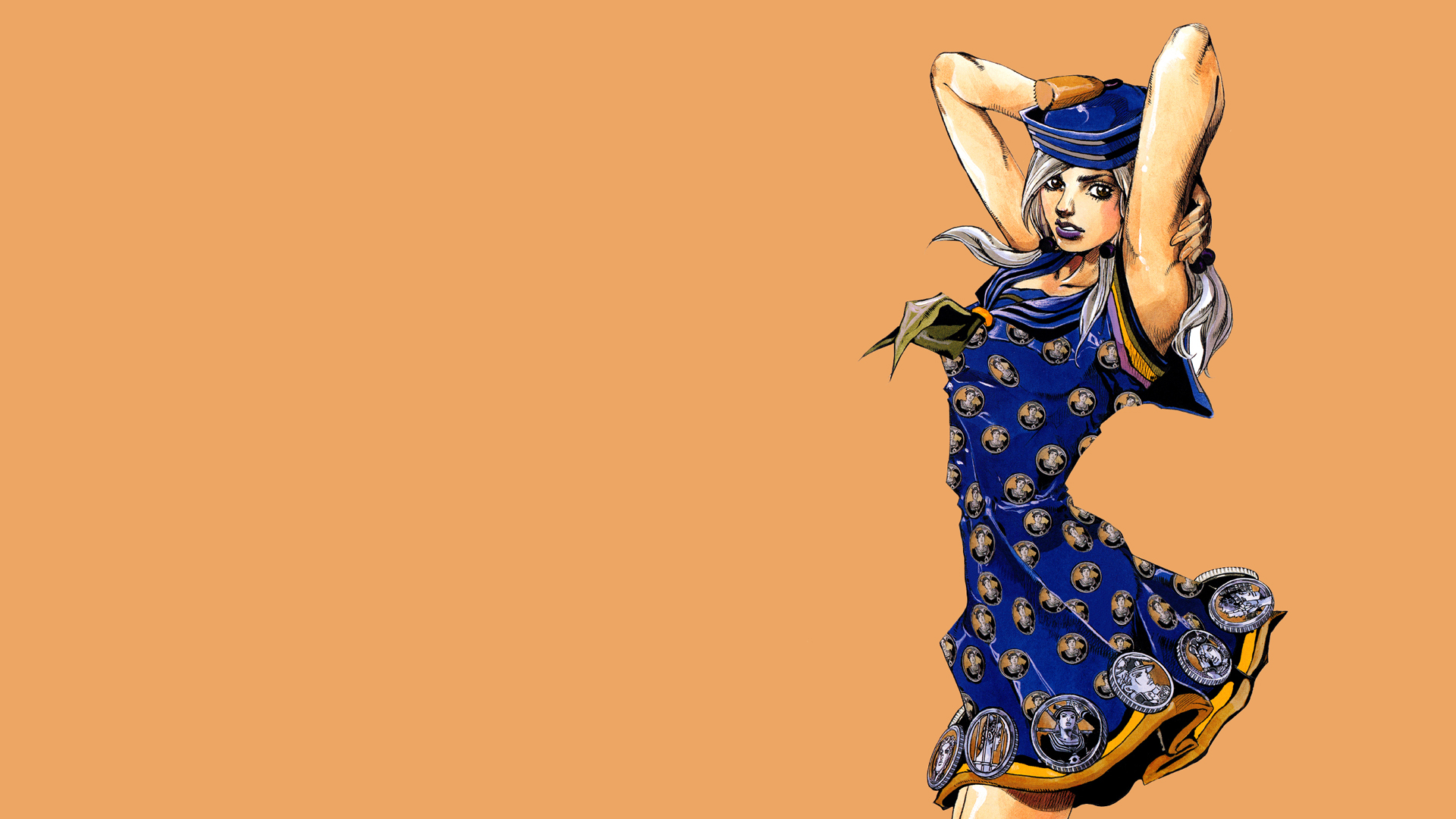 Download mobile wallpaper Anime, Hat, Dress, Blue Dress, Jojo's Bizarre Adventure for free.