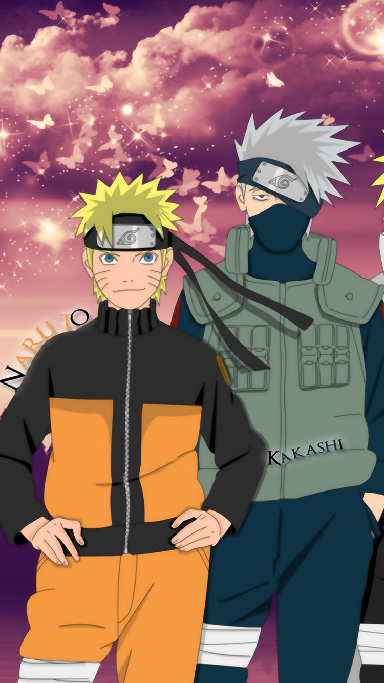 Download mobile wallpaper Anime, Naruto, Naruto Uzumaki, Kakashi Hatake for free.