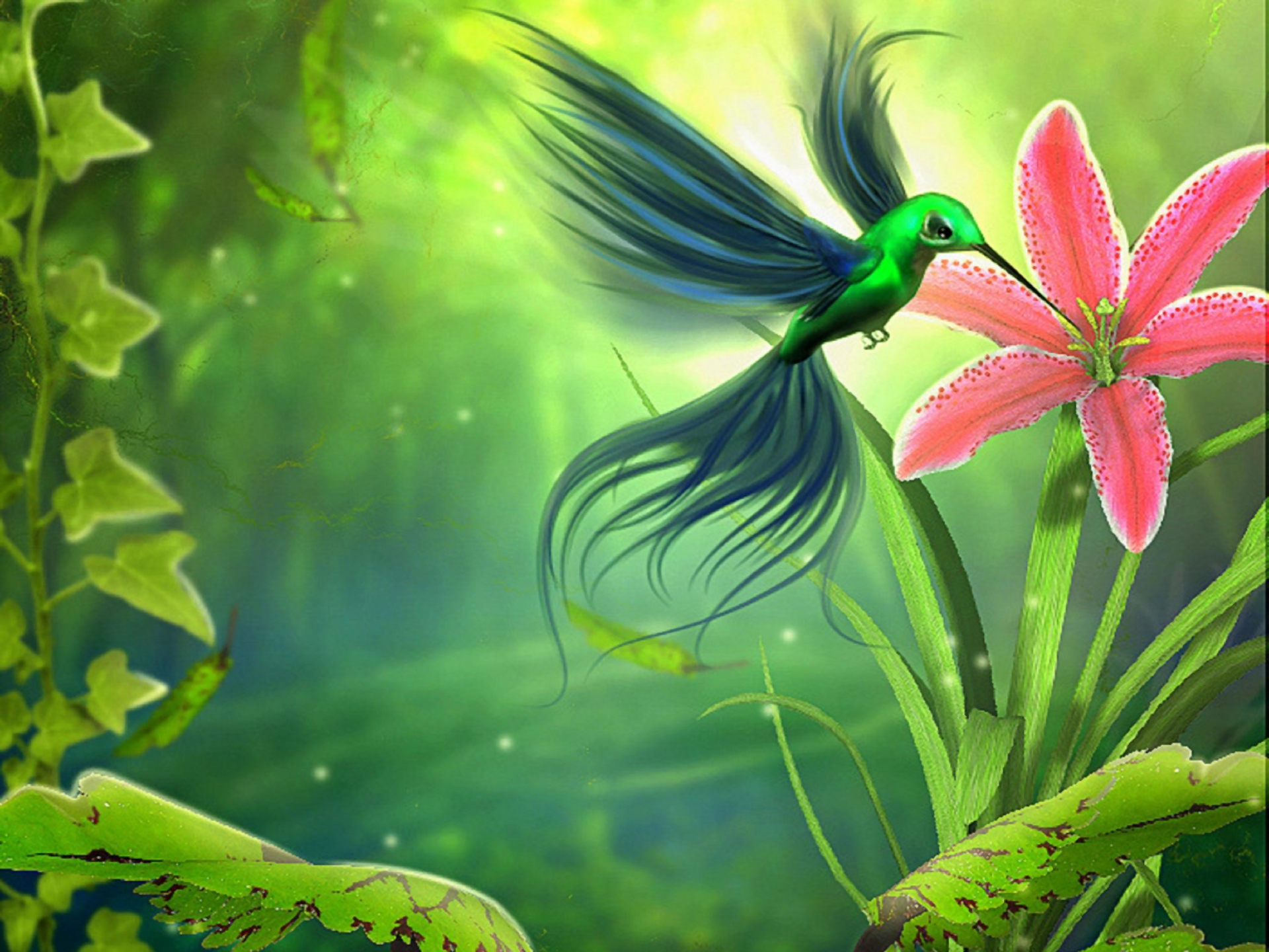Download mobile wallpaper Birds, Flower, Bird, Animal, Spring, Hummingbird for free.