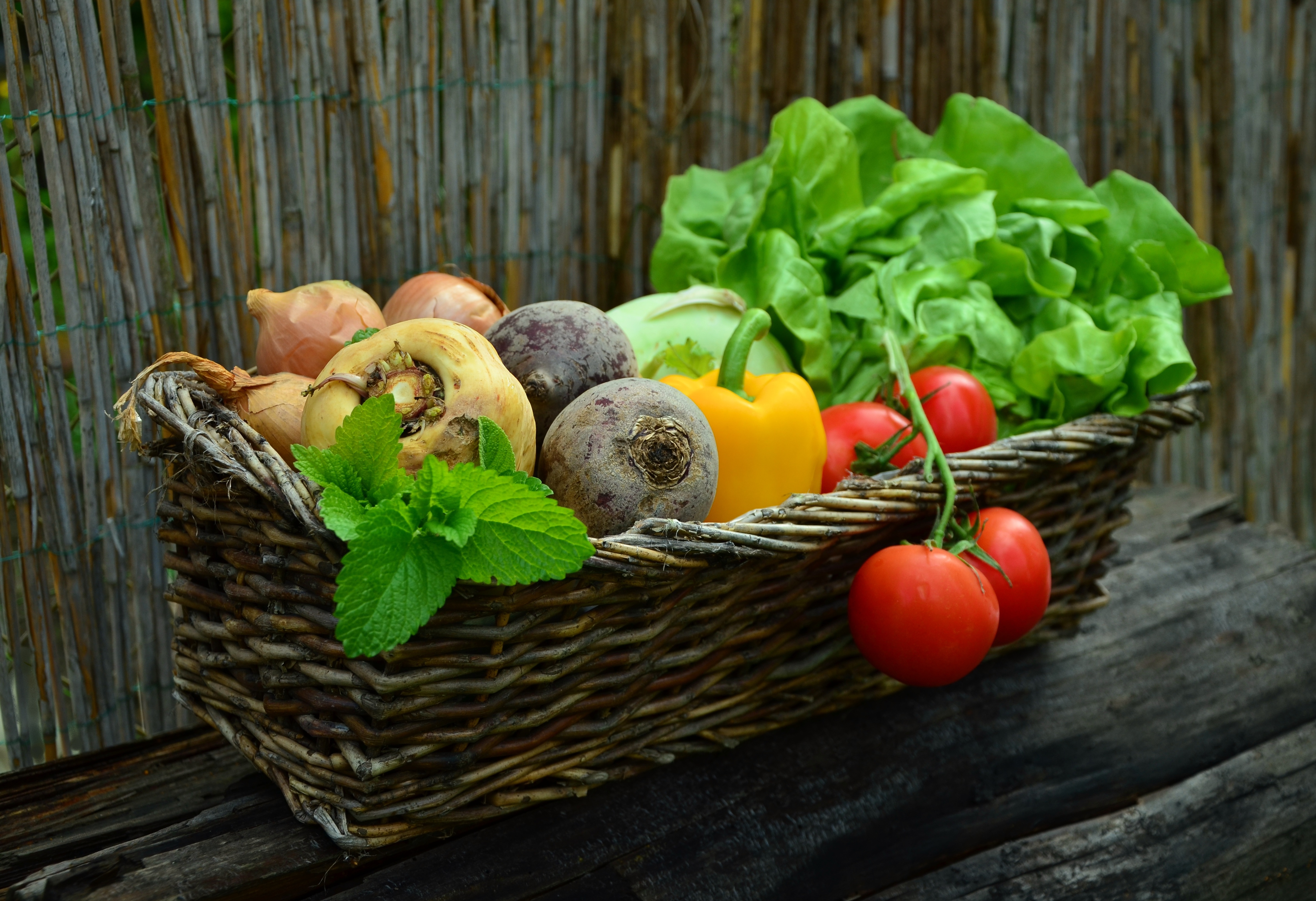 vegetables, food, greens, basket, radish, beet
