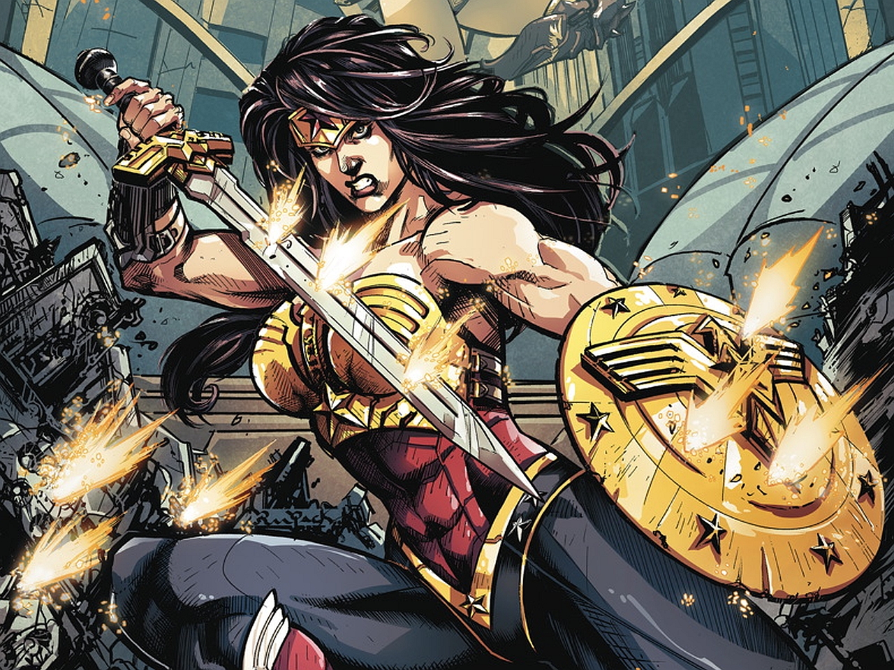 Laden Sie das Comics, Injustice: Gods Among Us, Wunderfrau-Bild kostenlos auf Ihren PC-Desktop herunter