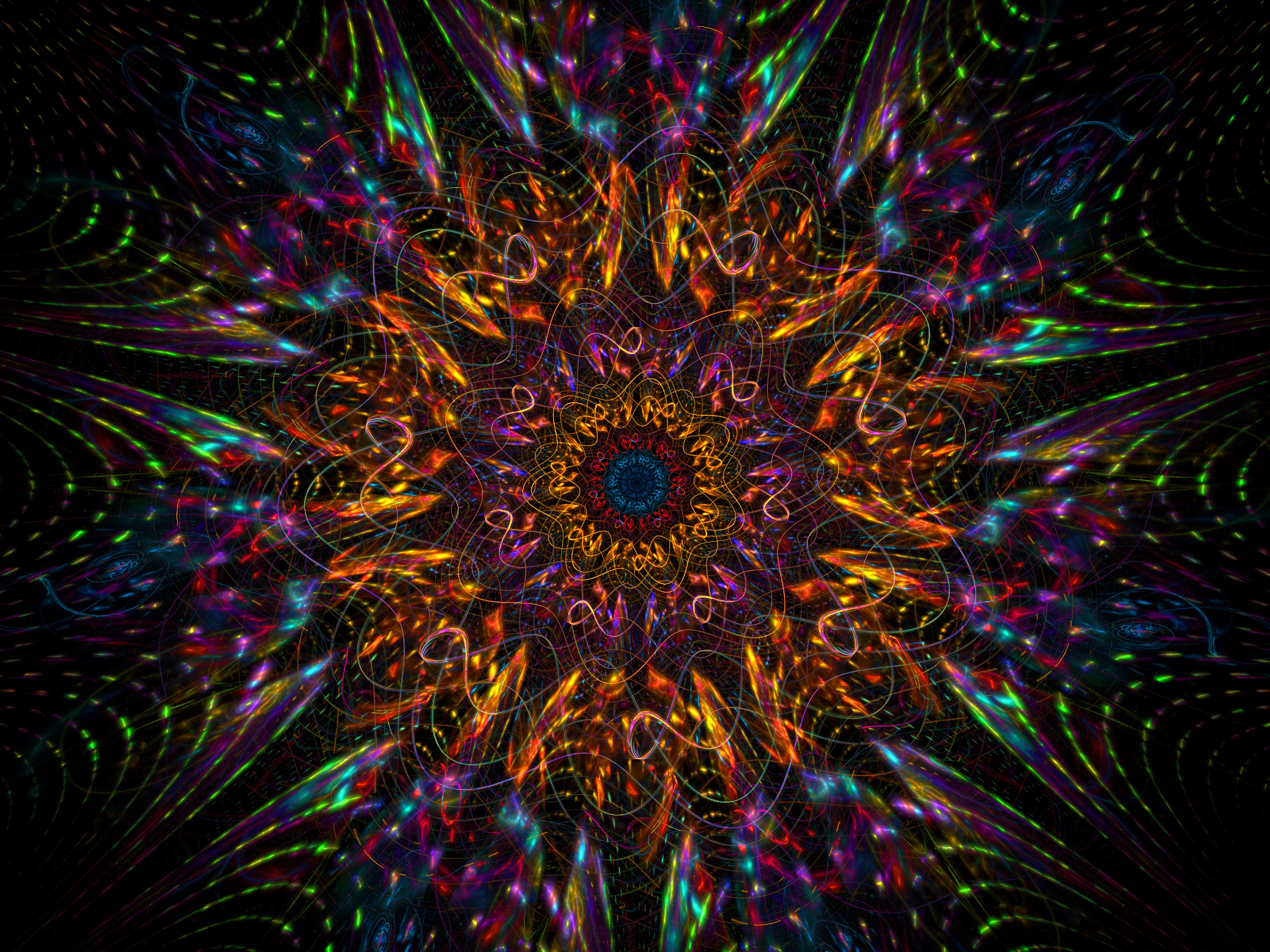 intricate, mandala, confused, multicolored, abstract, motley, pattern HD wallpaper