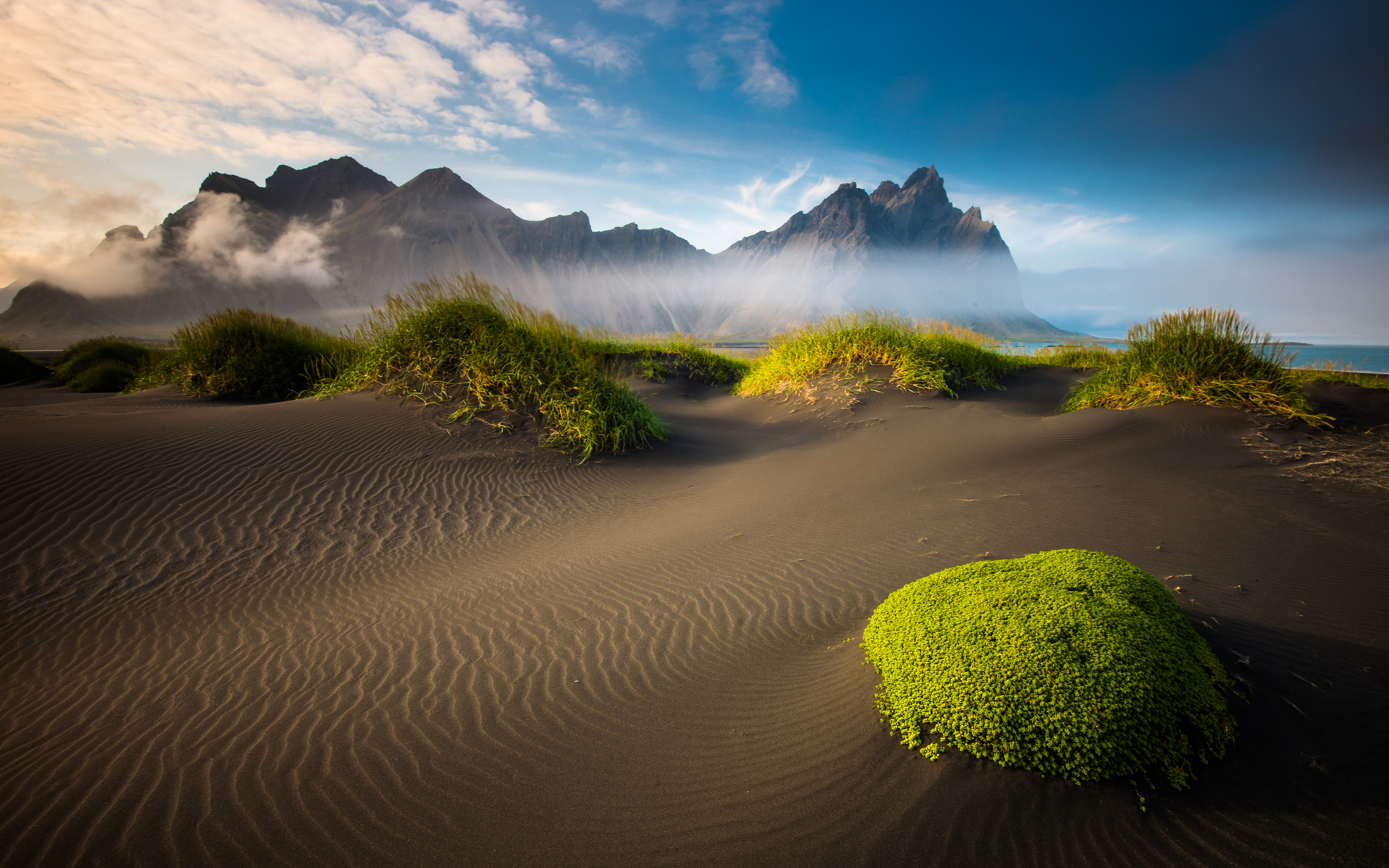 sand, iceland, mountains, earth, vestrahorn, nature