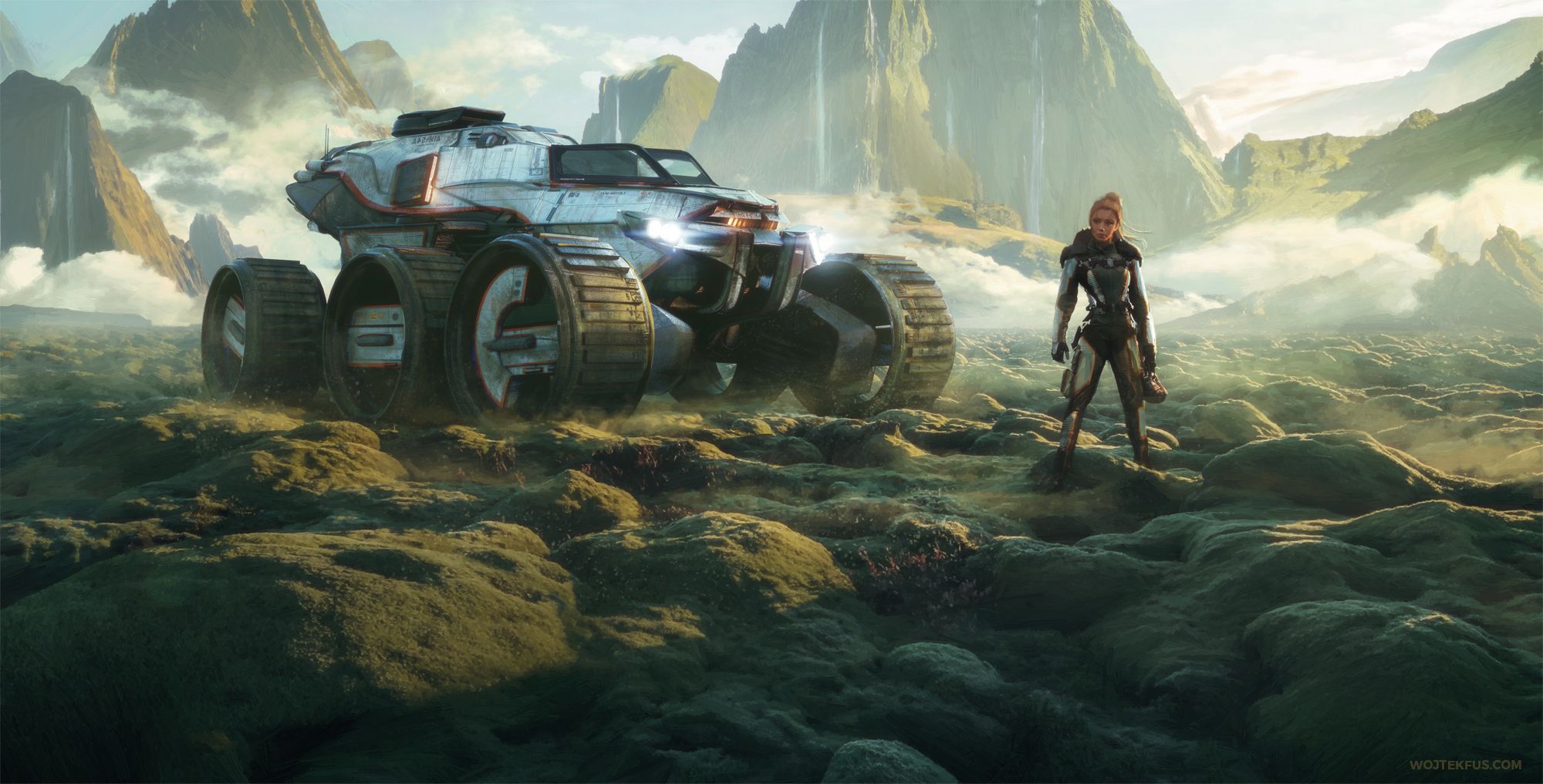 Download mobile wallpaper Sci Fi, Women, Exploration, Vehicle for free.