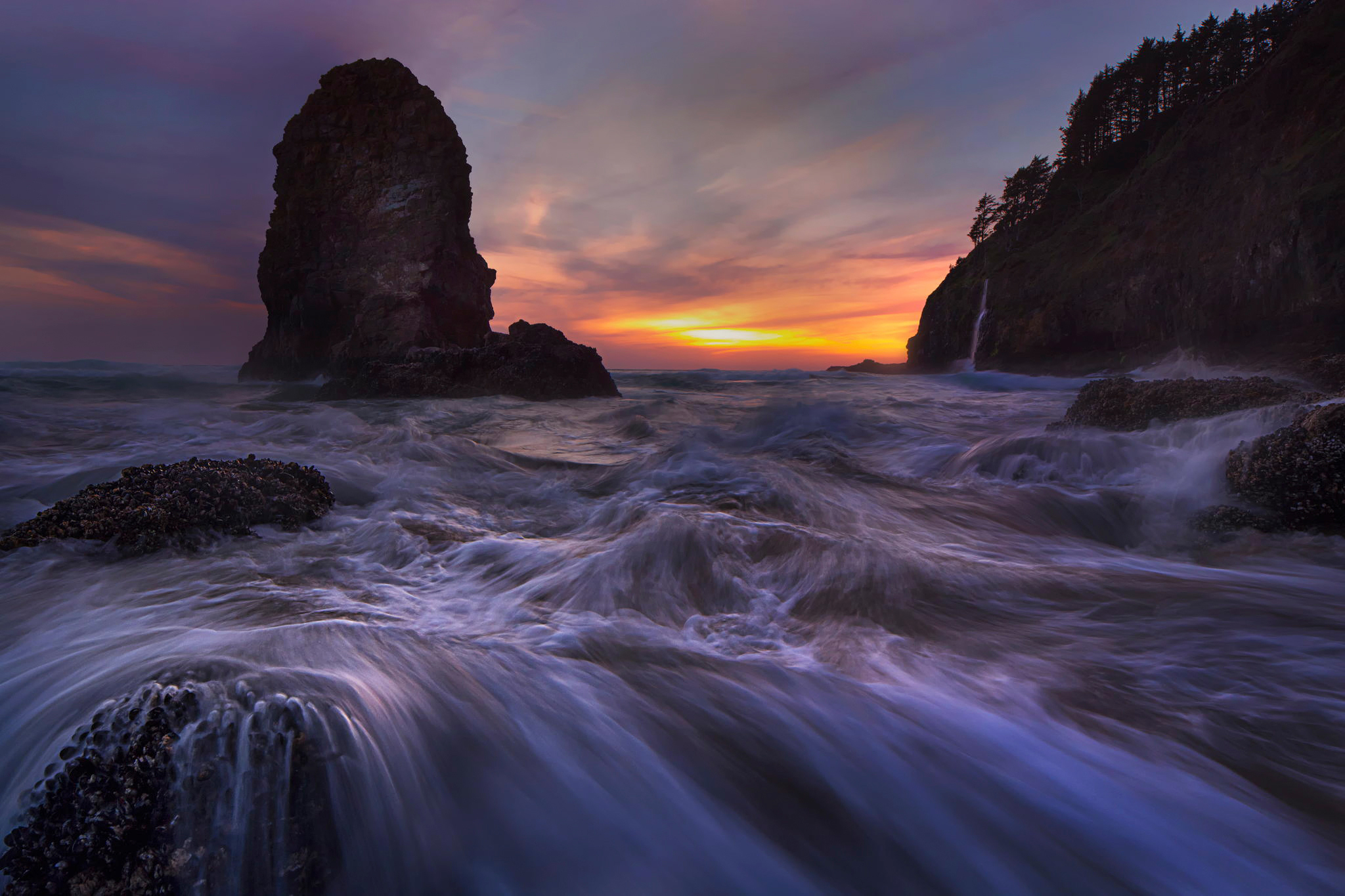 Descarga gratuita de fondo de pantalla para móvil de Cielo, Mar, Horizonte, Océano, Atardecer, Tierra/naturaleza.