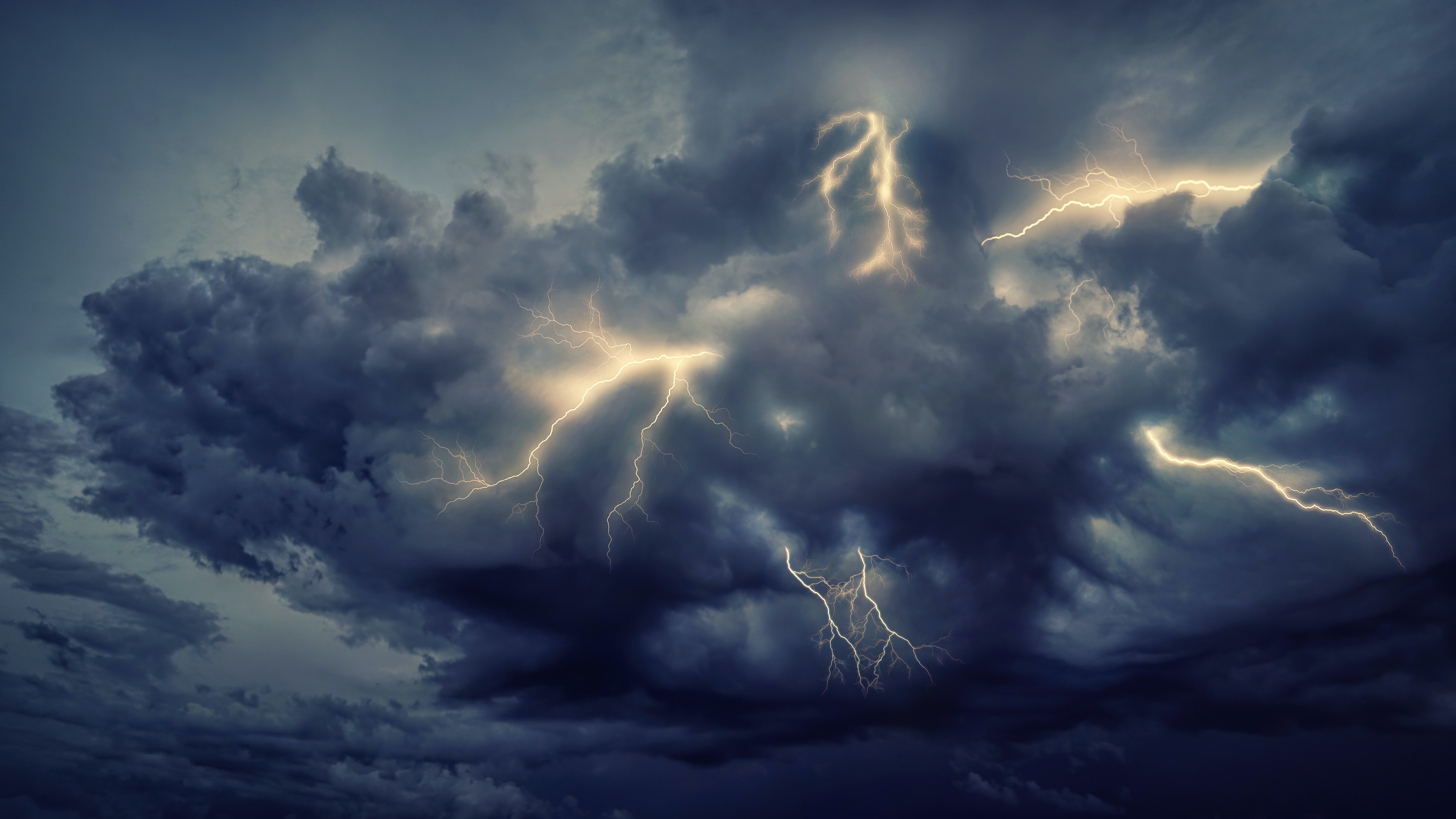 storm, nature, sky, clouds, lightning