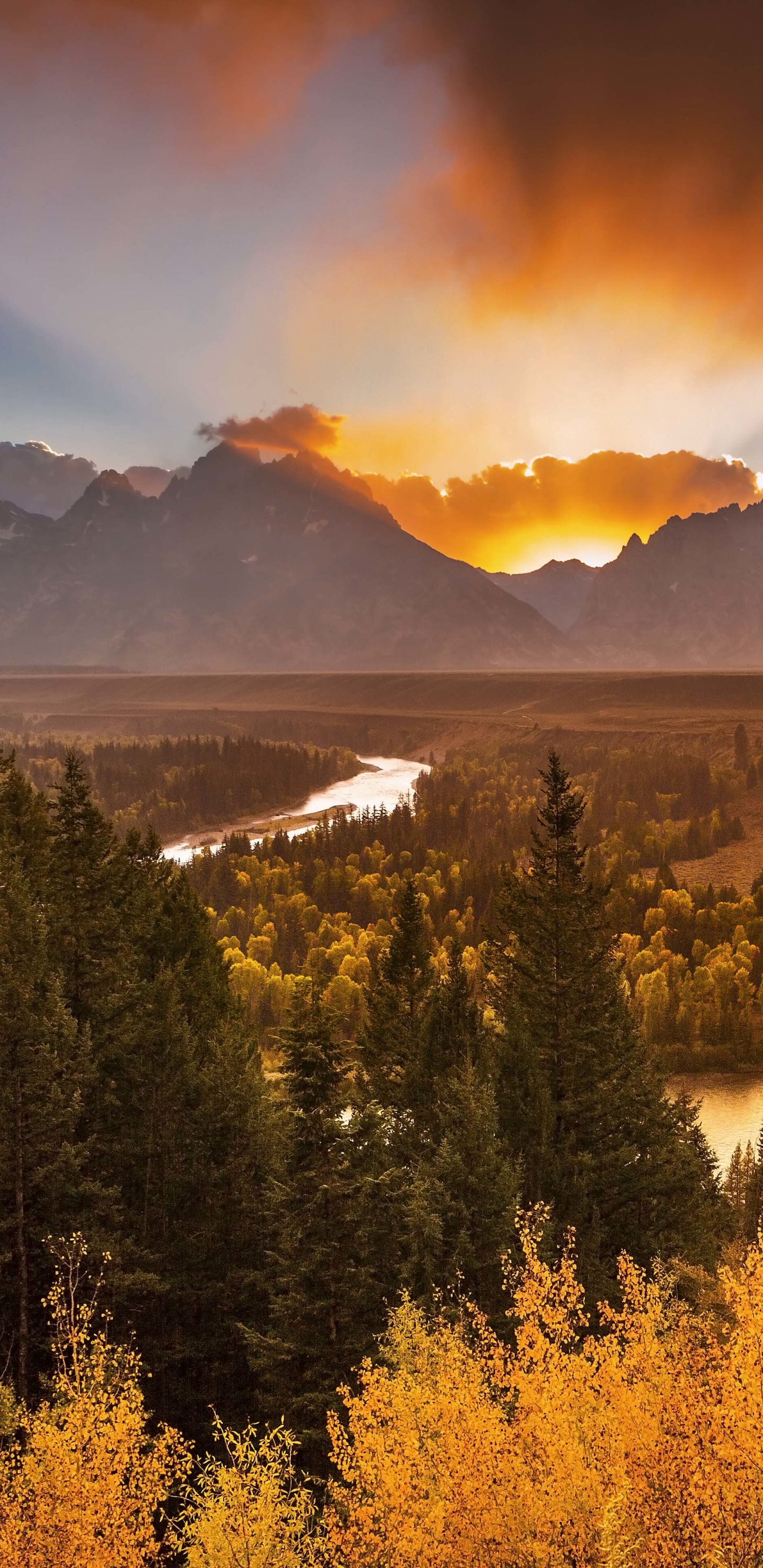 Descarga gratuita de fondo de pantalla para móvil de Paisaje, Otoño, Amanecer, Montaña, Tierra/naturaleza.