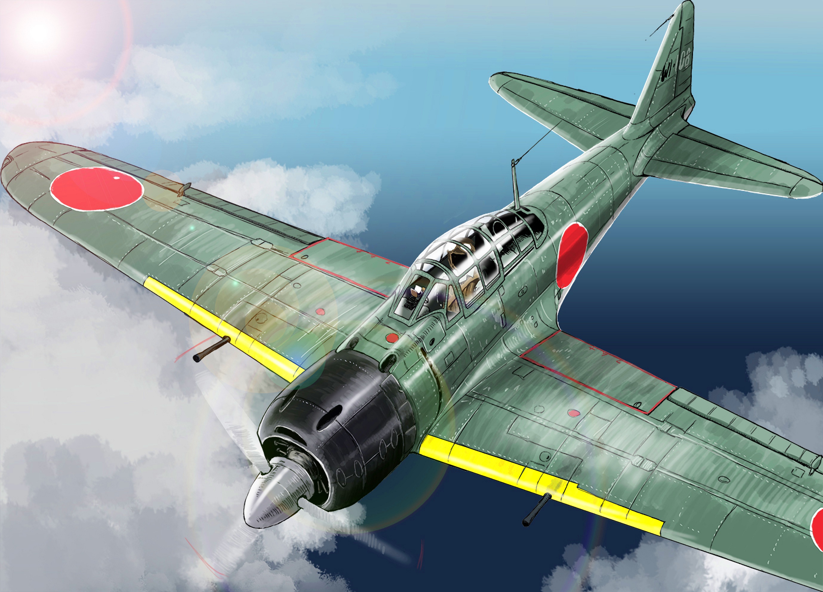 Handy-Wallpaper Flugzeuge, Militär, Kampfflugzeug, Mitsubishi A6M Null, Militärflugzeug kostenlos herunterladen.