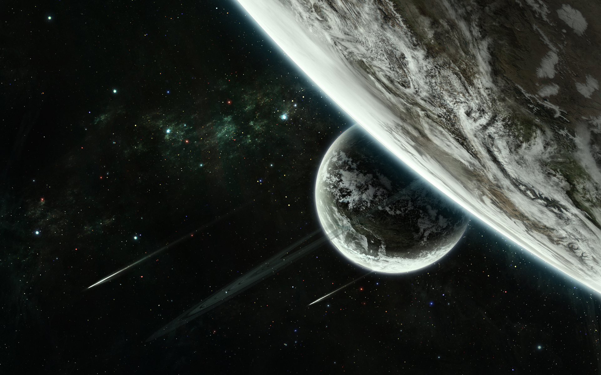 Download mobile wallpaper Spaceship, Planets, Sci Fi for free.
