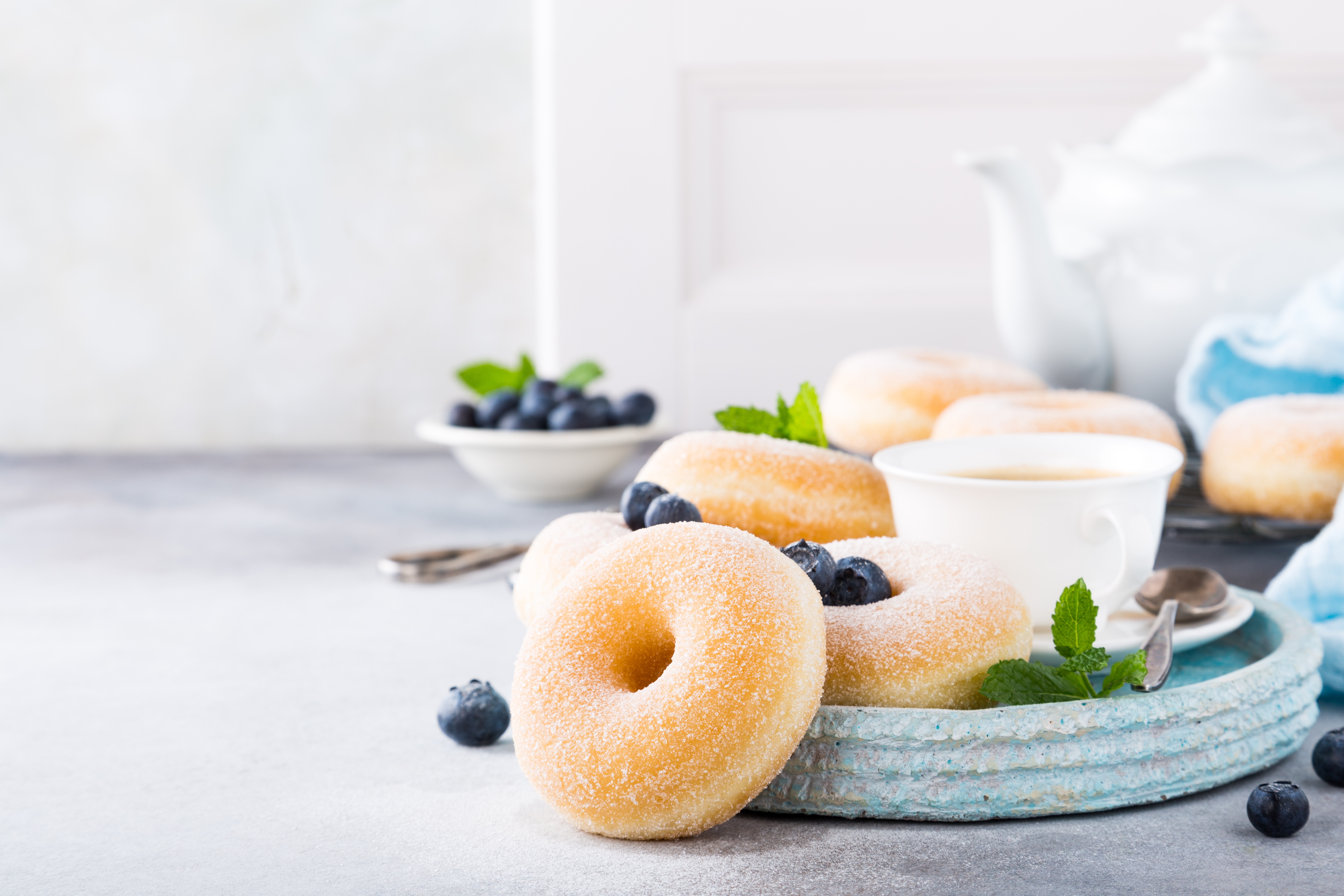 Download mobile wallpaper Food, Blueberry, Still Life, Doughnut for free.