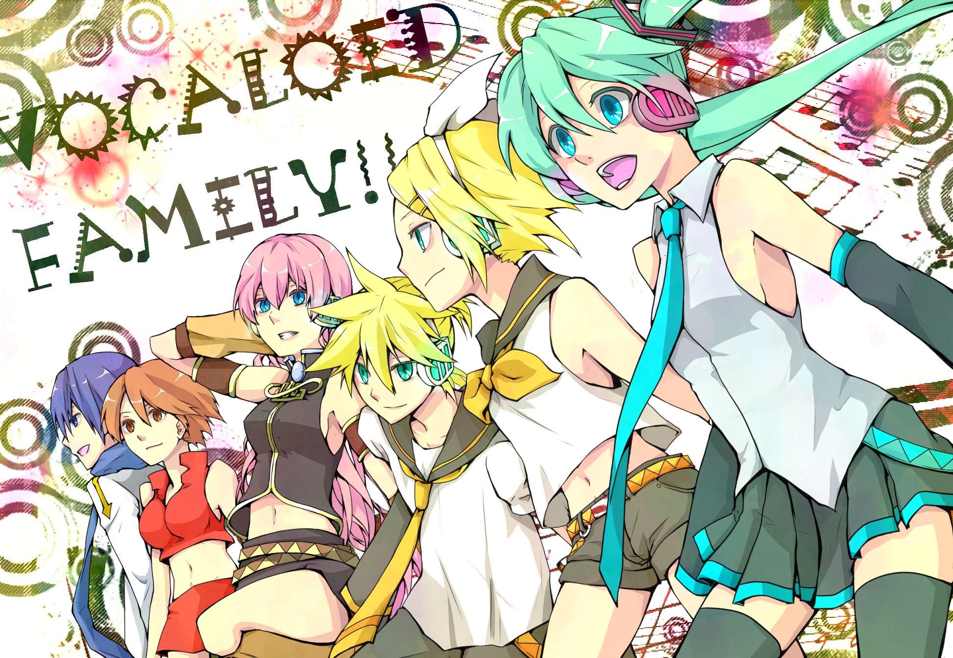 Laden Sie das Vocaloid, Hatsune Miku, Animes, Lukas Megurin, Rin Kagamine, Kaito (Vocaloid), Len Kagamine, Meiko (Vocaloid)-Bild kostenlos auf Ihren PC-Desktop herunter