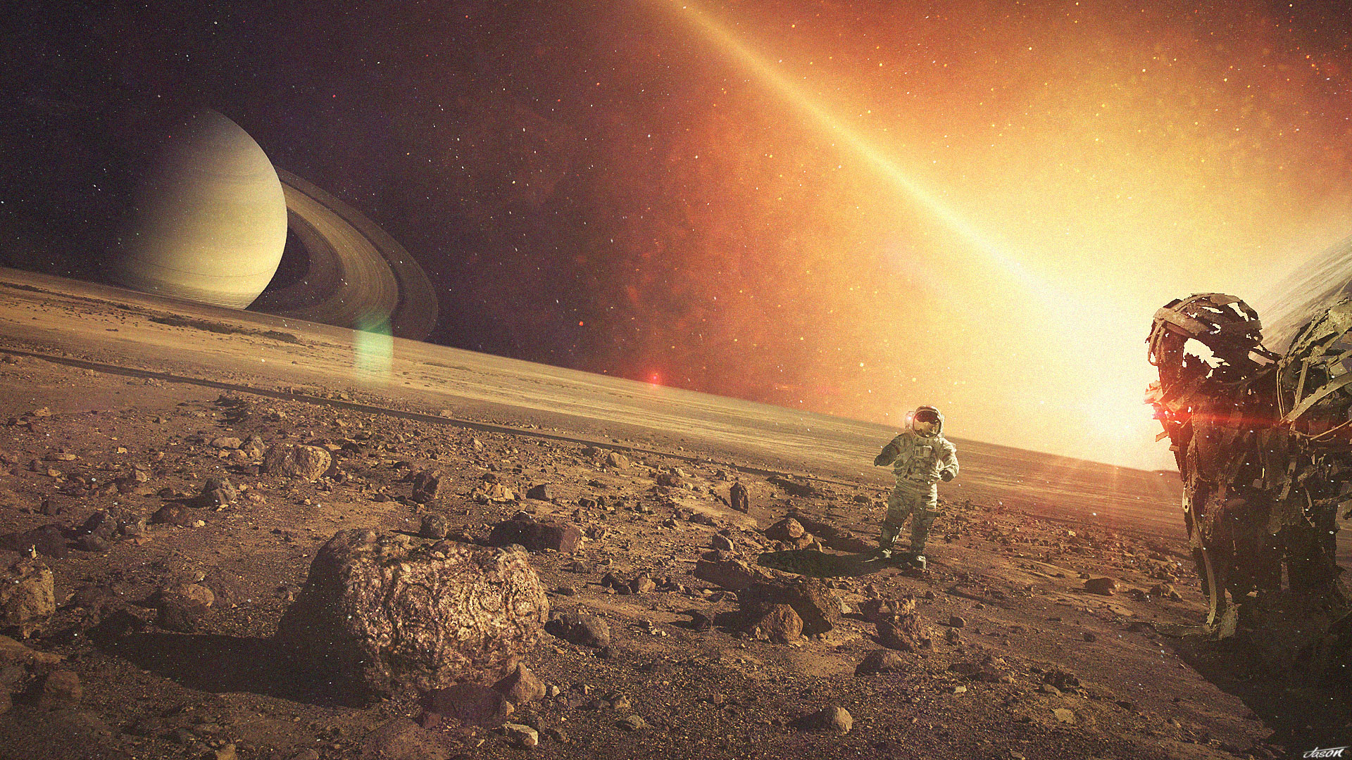 Free download wallpaper Planet, Sci Fi, Astronaut on your PC desktop